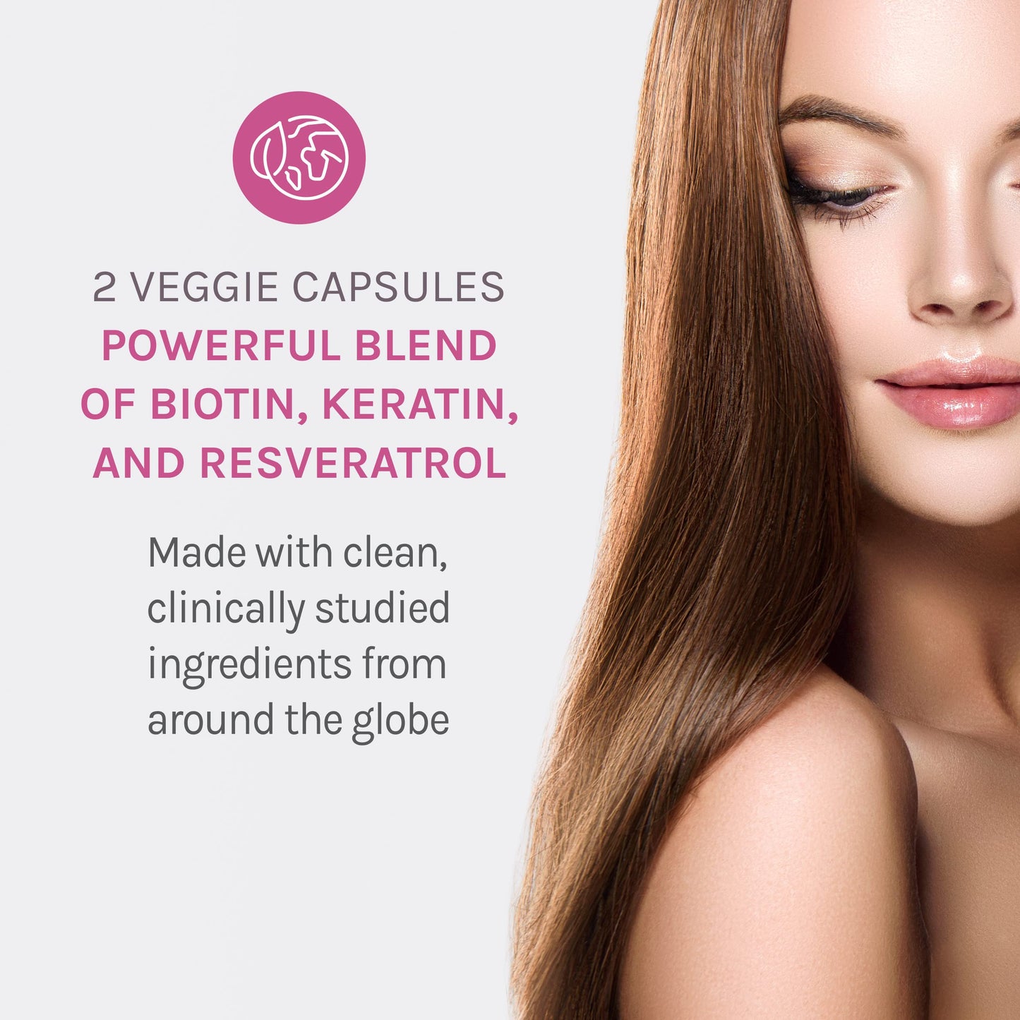 Reserveage Nutrition Beauty Keratin Hair Booster with Biotin & Resveratrol Capsule, 120 Capsules