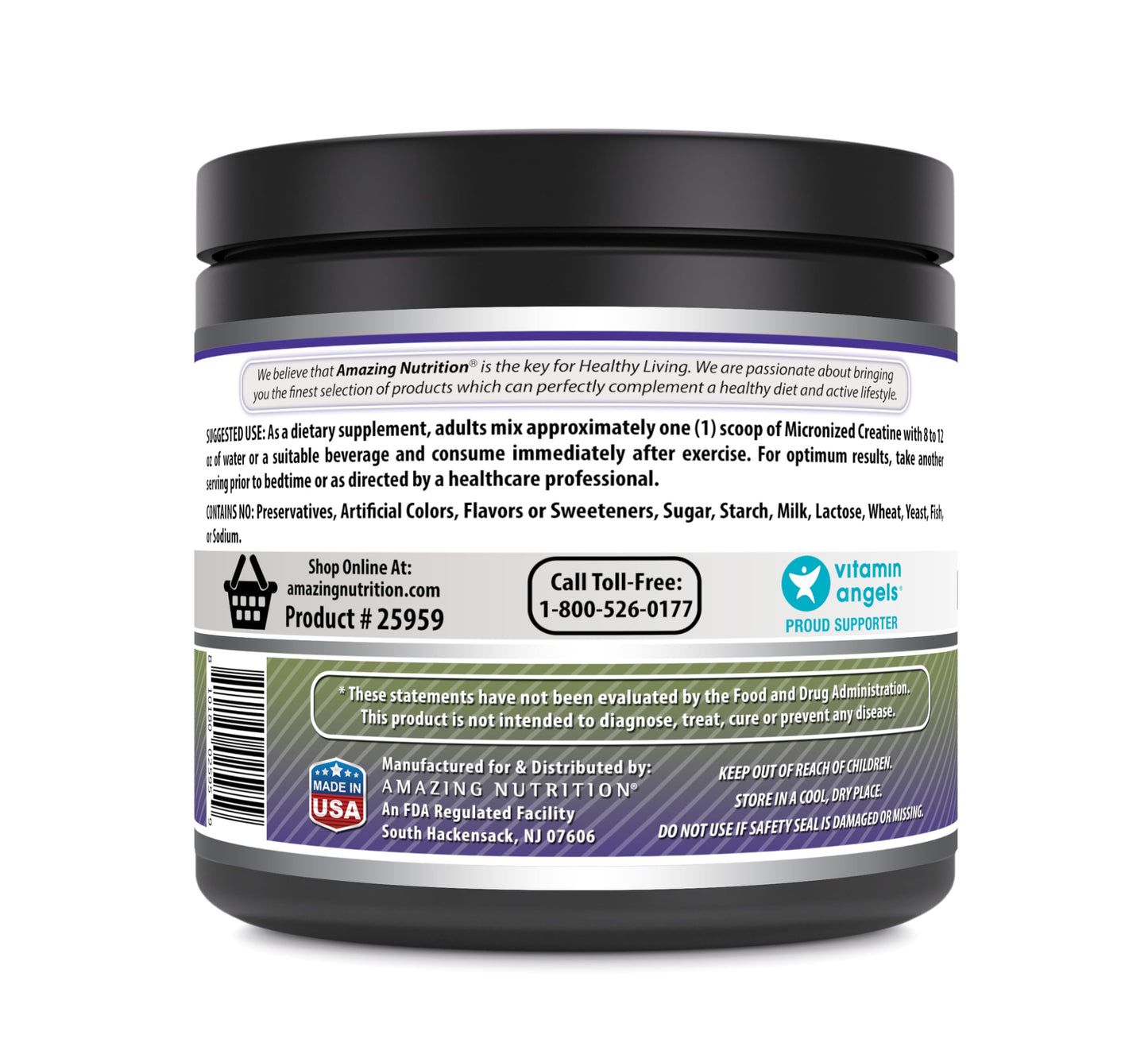Amazing Nutrition Micronized Creatine Monohydrate Powder, 1 lb