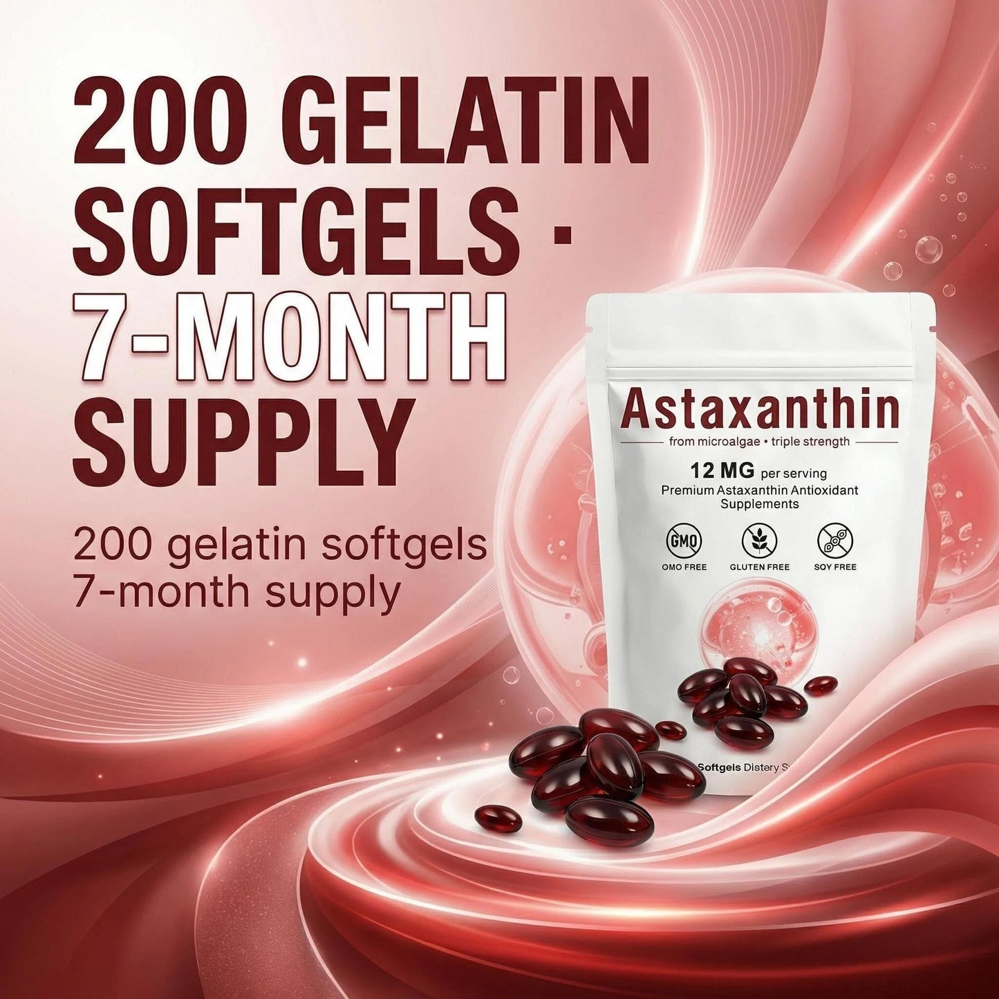 Biduka Astaxanthin 12mg Softgel, 200 Count