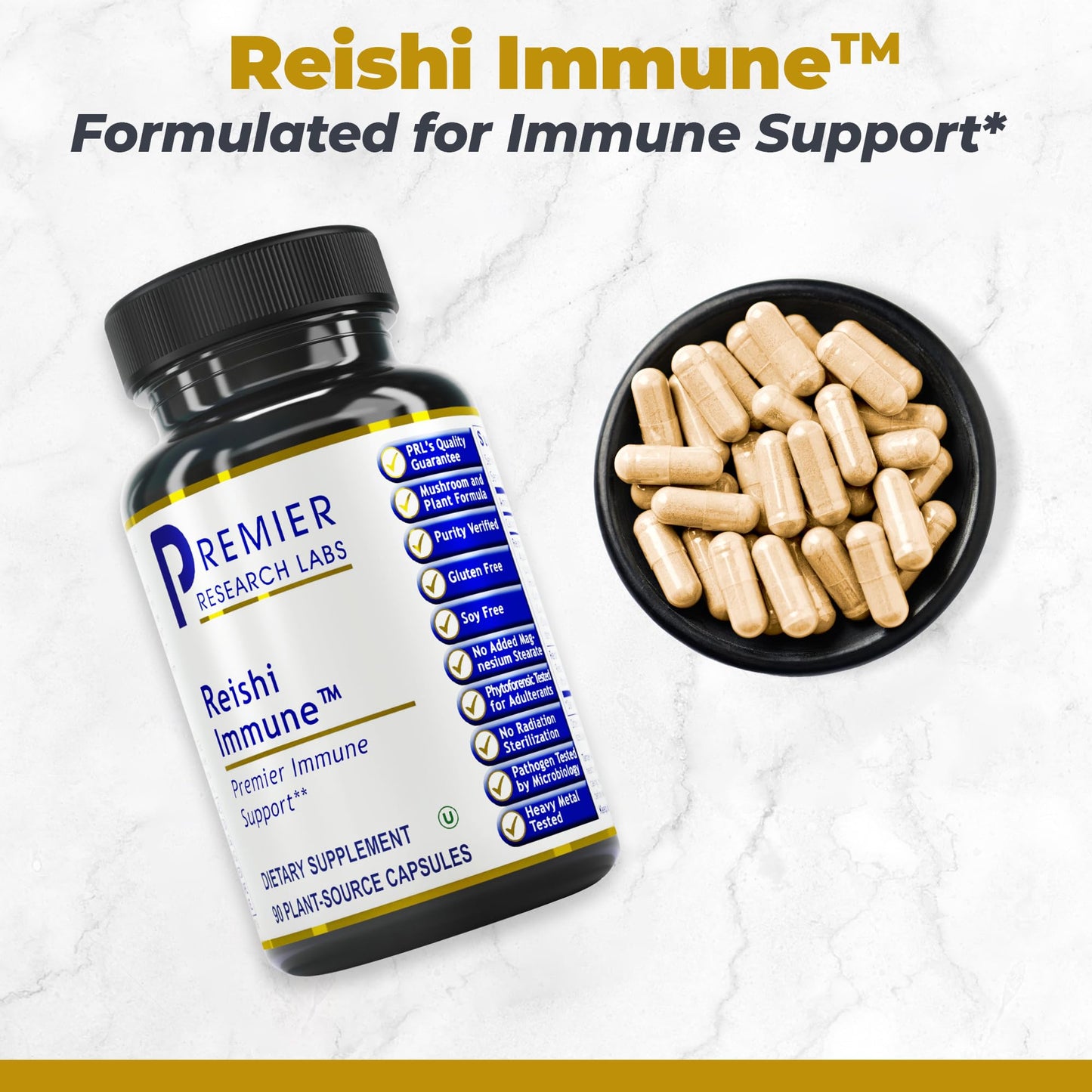 Premier Research Labs Reishi Immune Support Supplement Capsules 90