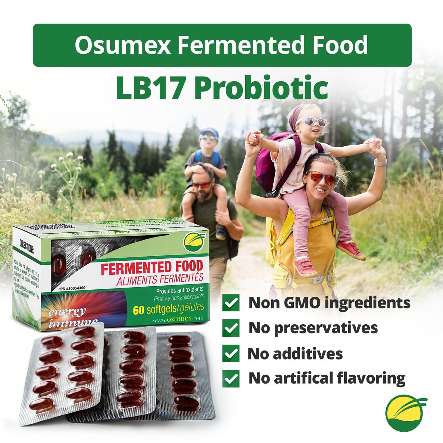 Osumex Gut Support Live Probiotics for Women and Men Capsules 60 Count