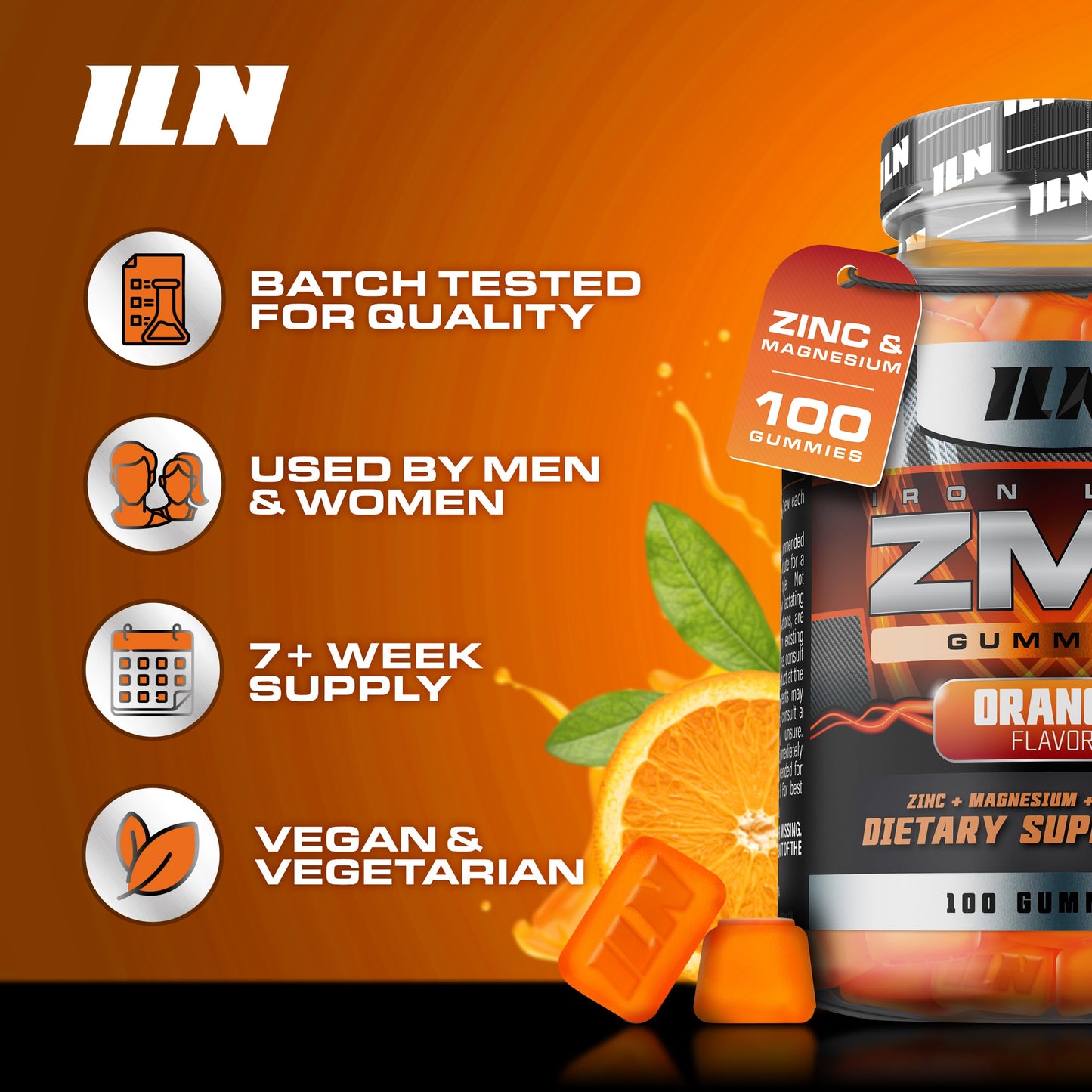 Iron Labs Nutrition ZM6 Zinc Magnesium Gummies, 100 Count