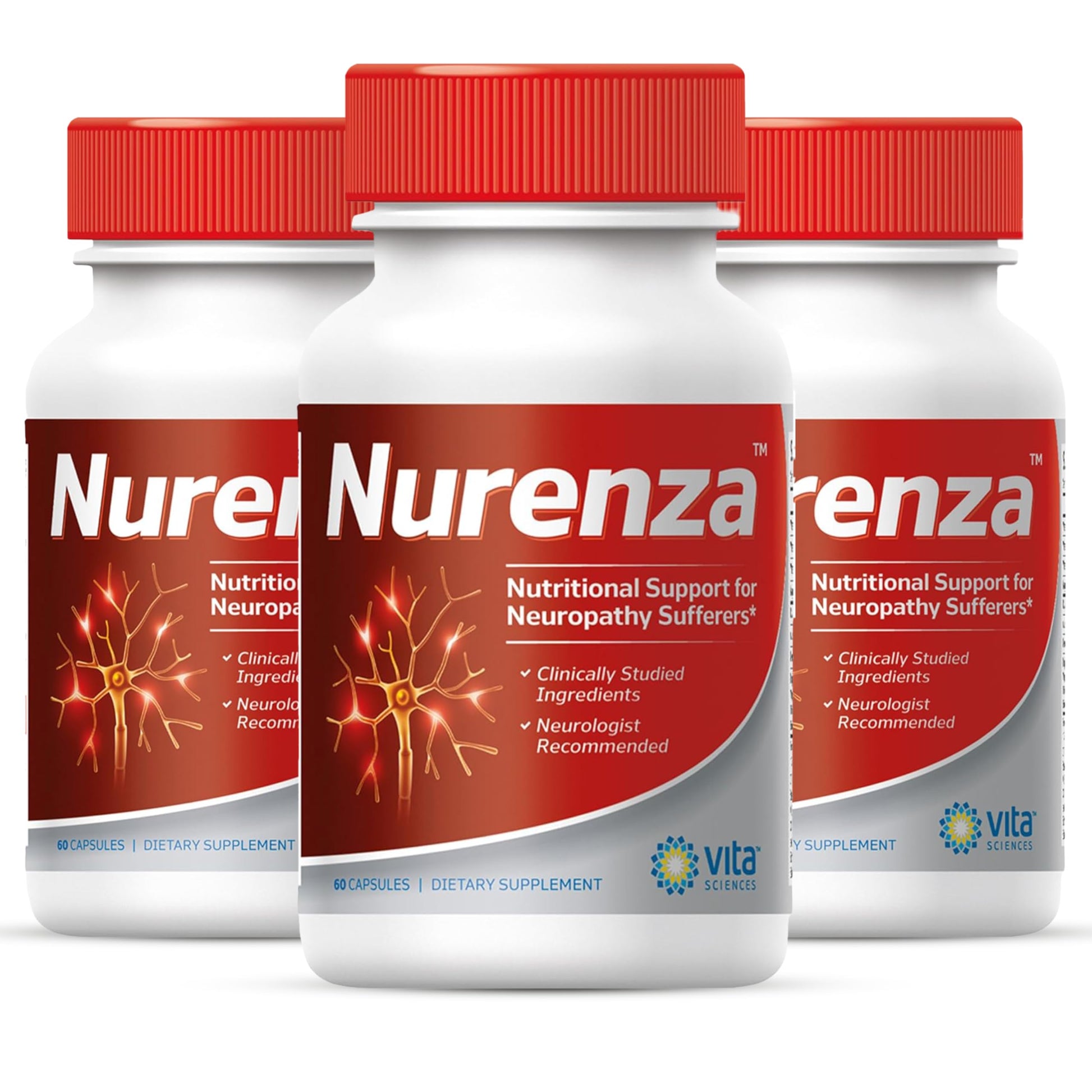 Vita Sciences Nurenza Neuropathy Support Supplements Softgels, 180 Count