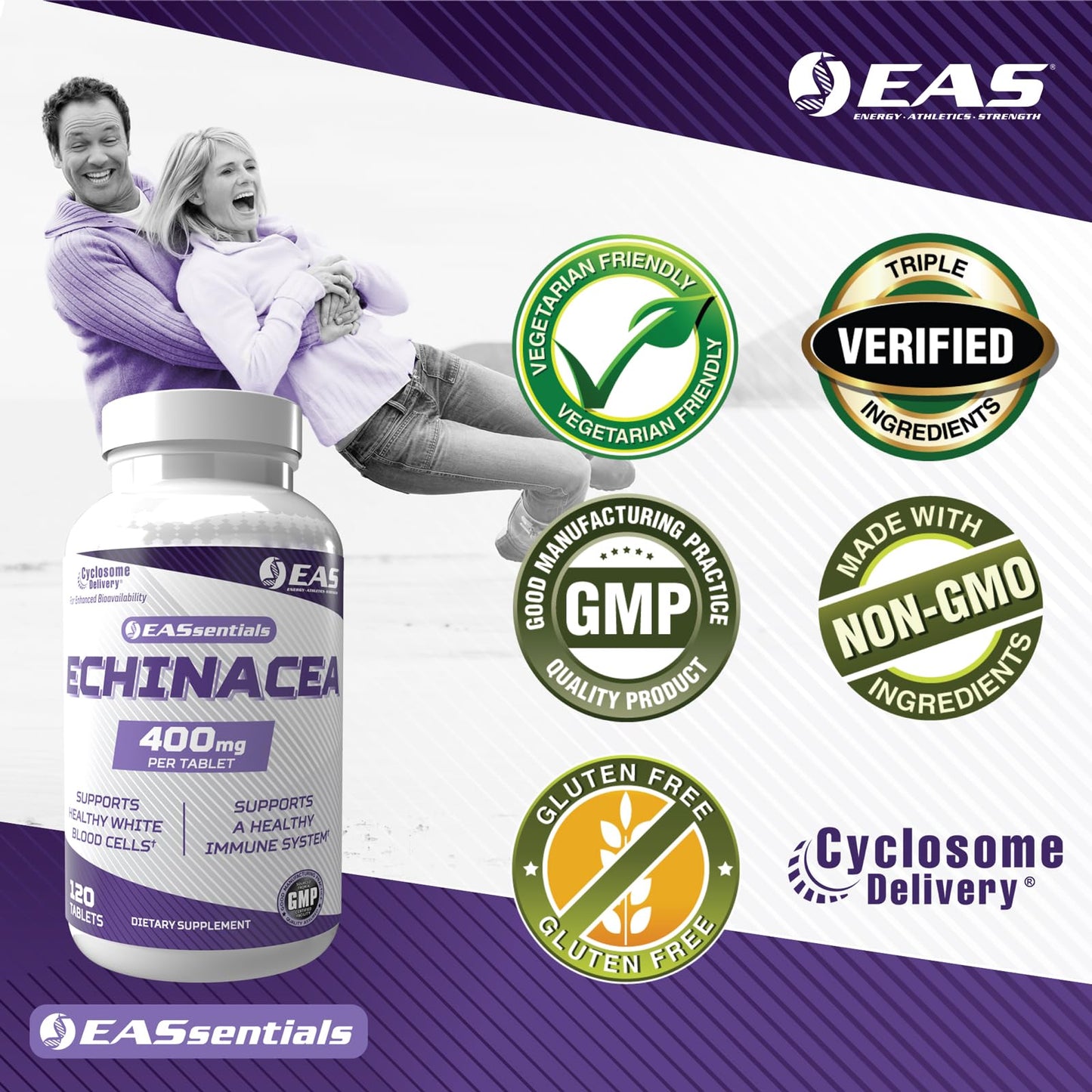 Experimental and Applied Sciences Echinacea 400mg Tablets, 120 Count