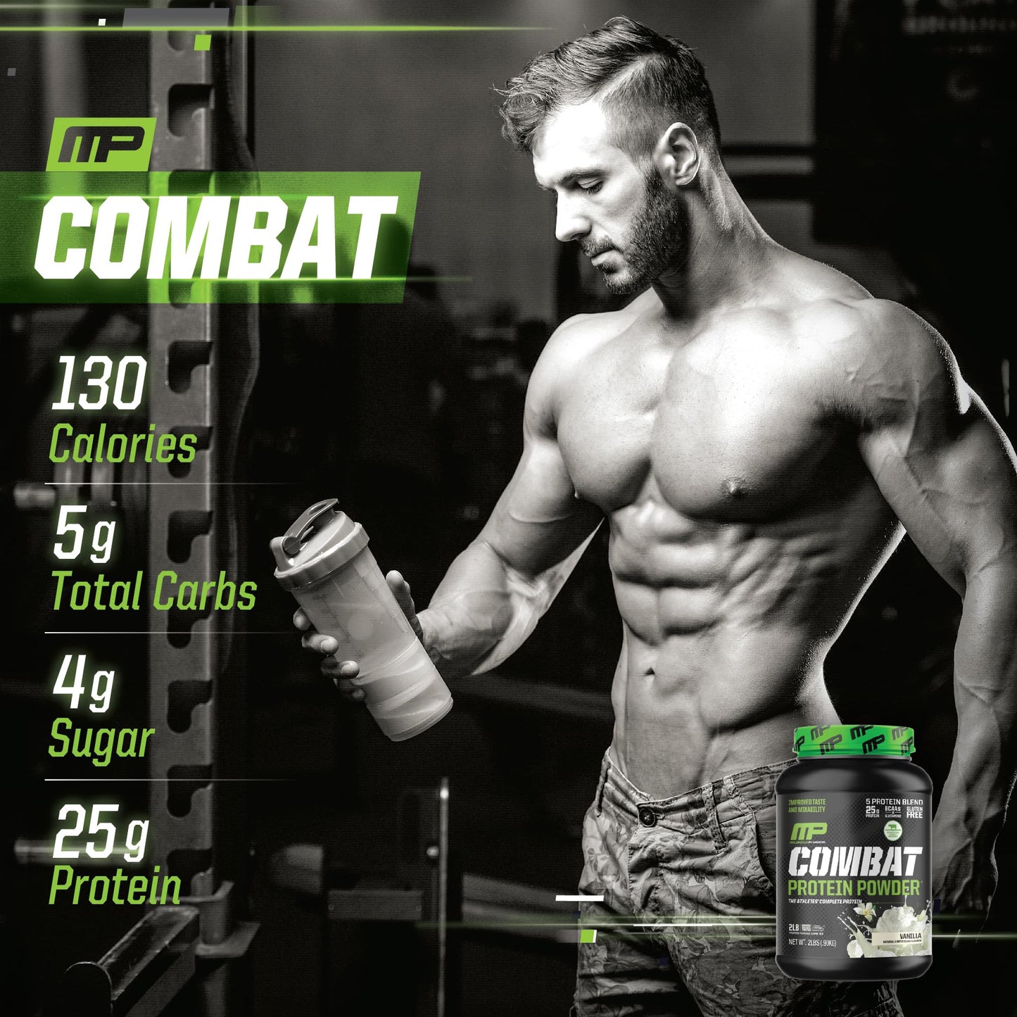 Muscle Pharm Combat Protein Powder 2 lb Vanilla and Chocolate Chip Cookie Dough