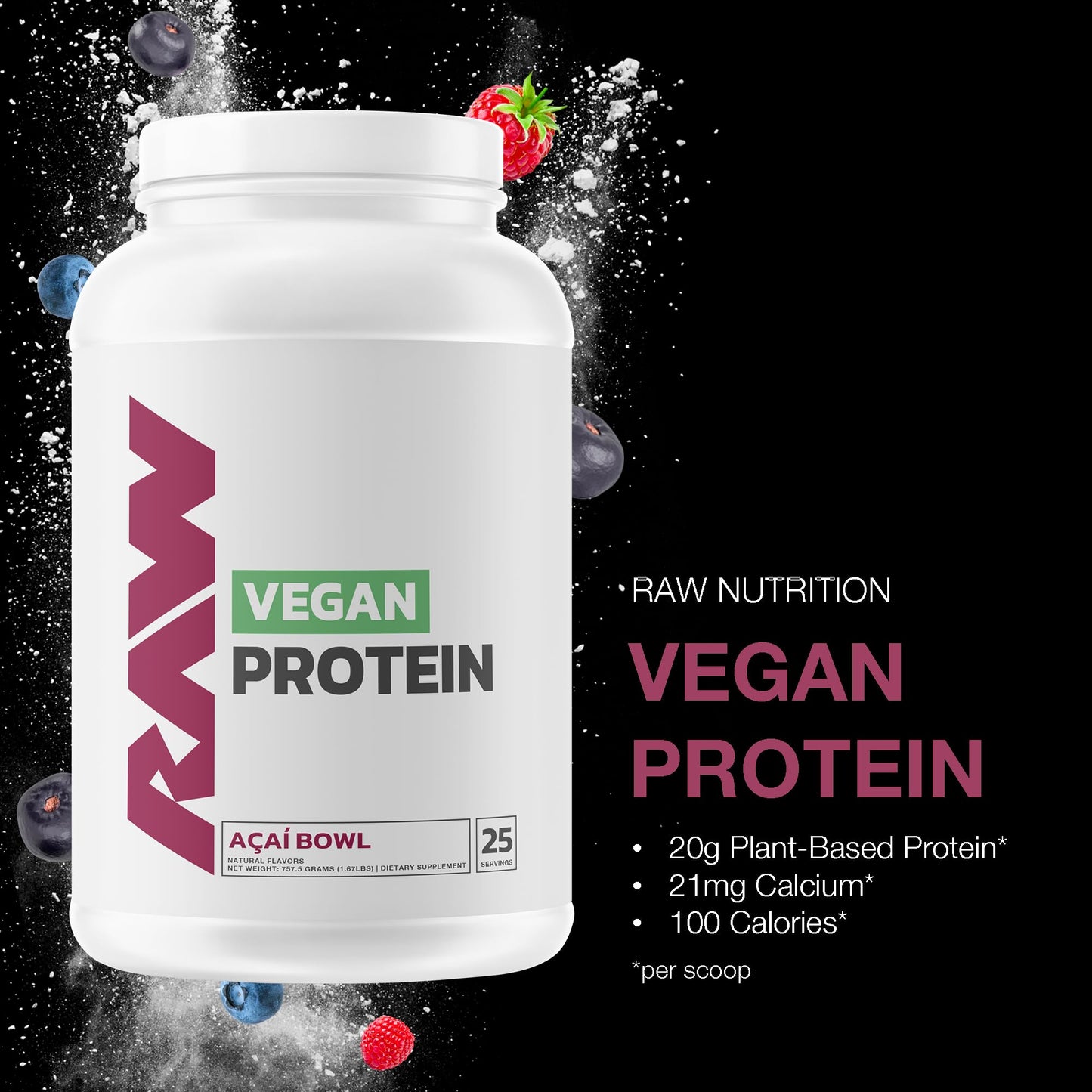RAW Vegan Protein Powder, 25 Servings