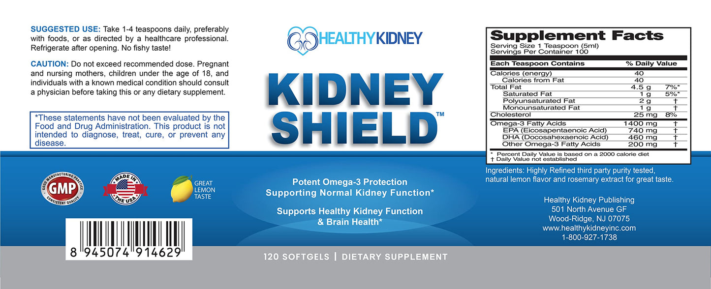 Kidney Restore Kidney Shield Omega-3 Fish Oil & Sodium Bicarb Capsule 2 Pack