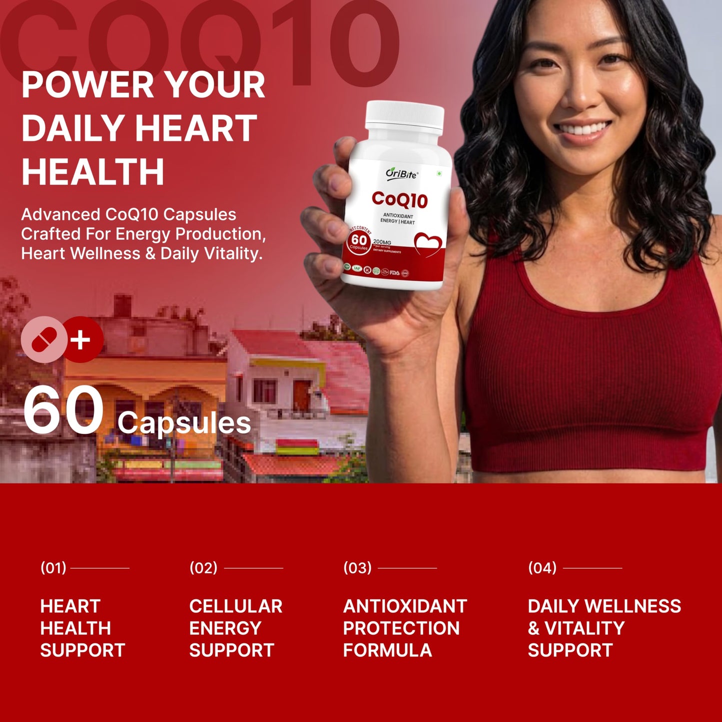 ORIBITE CoQ10 200mg Capsule, 60 Veggie Capsules