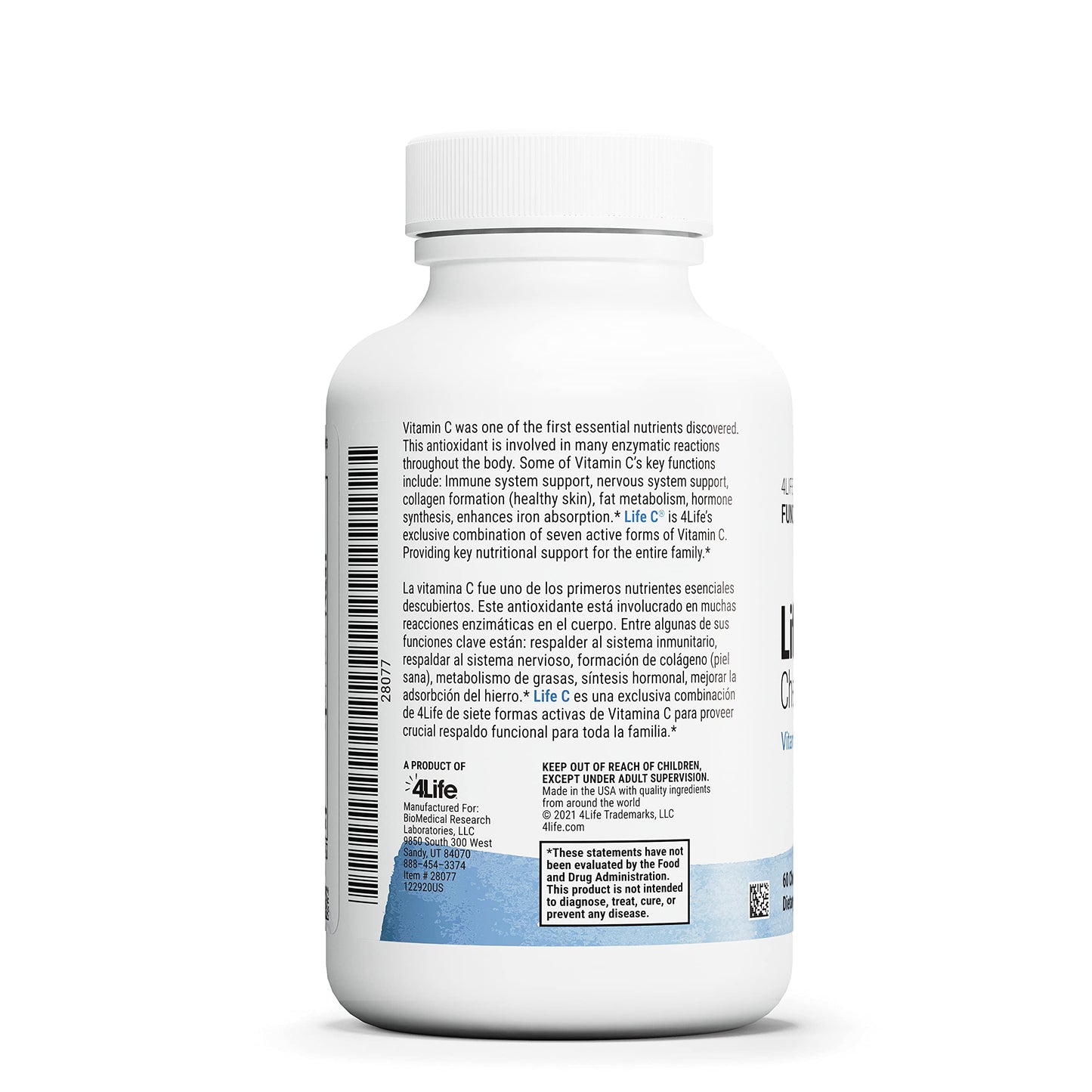 4Life Life C - 7 Active Forms of Vitamin C for Immune Support, Nutrient Absorption, and Benefits, 60 Tablets