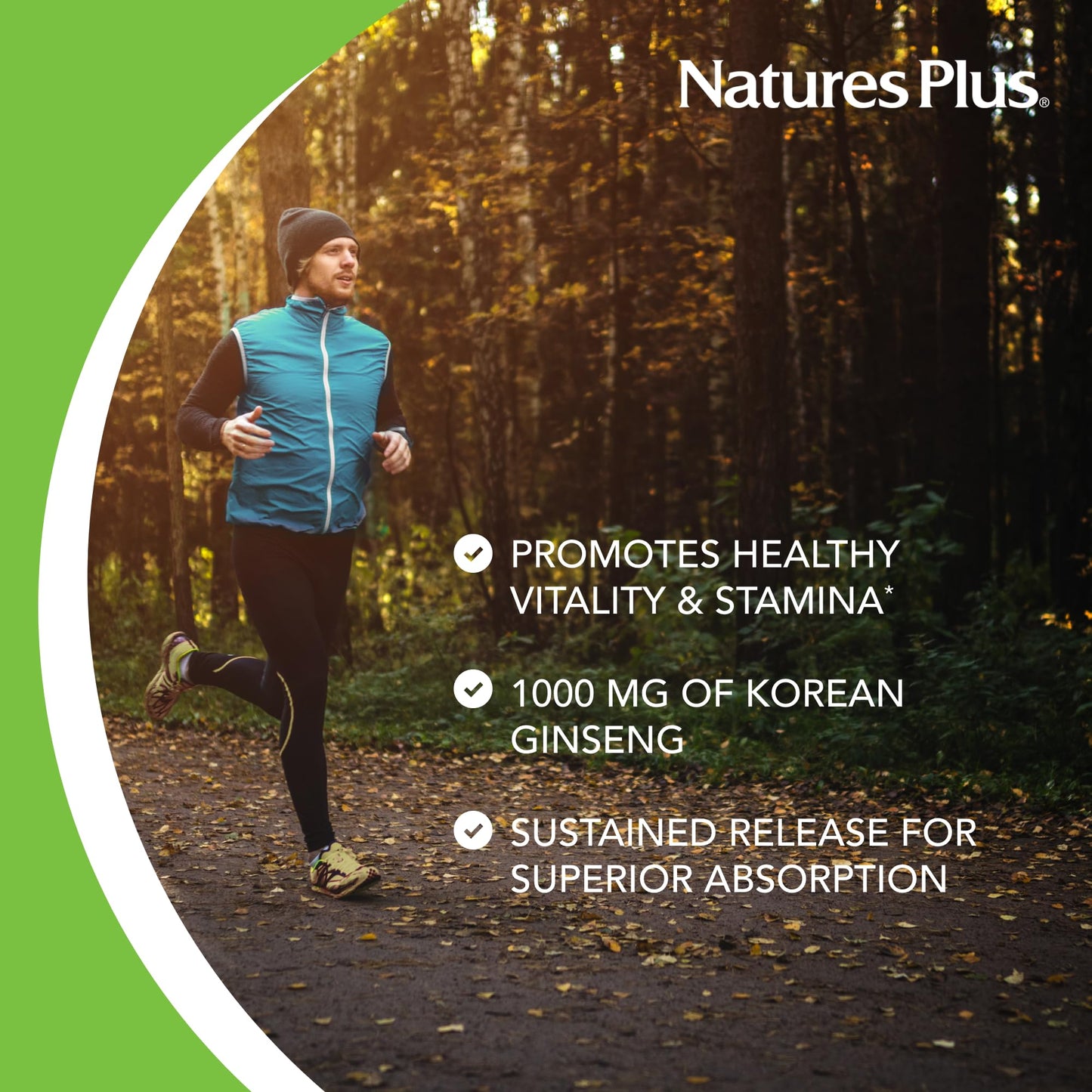 NaturesPlus Herbal Actives Korean Ginseng Extended Release Tablets 1 Count