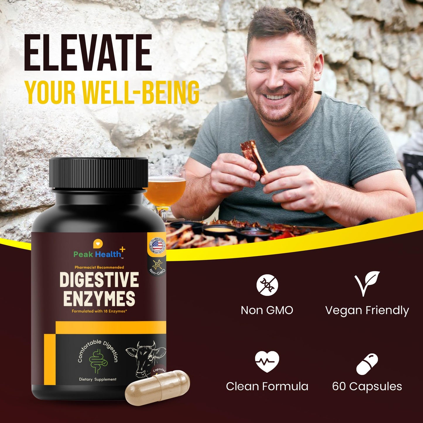 Peak Health Digestive Enzymes Capsule 60 Count