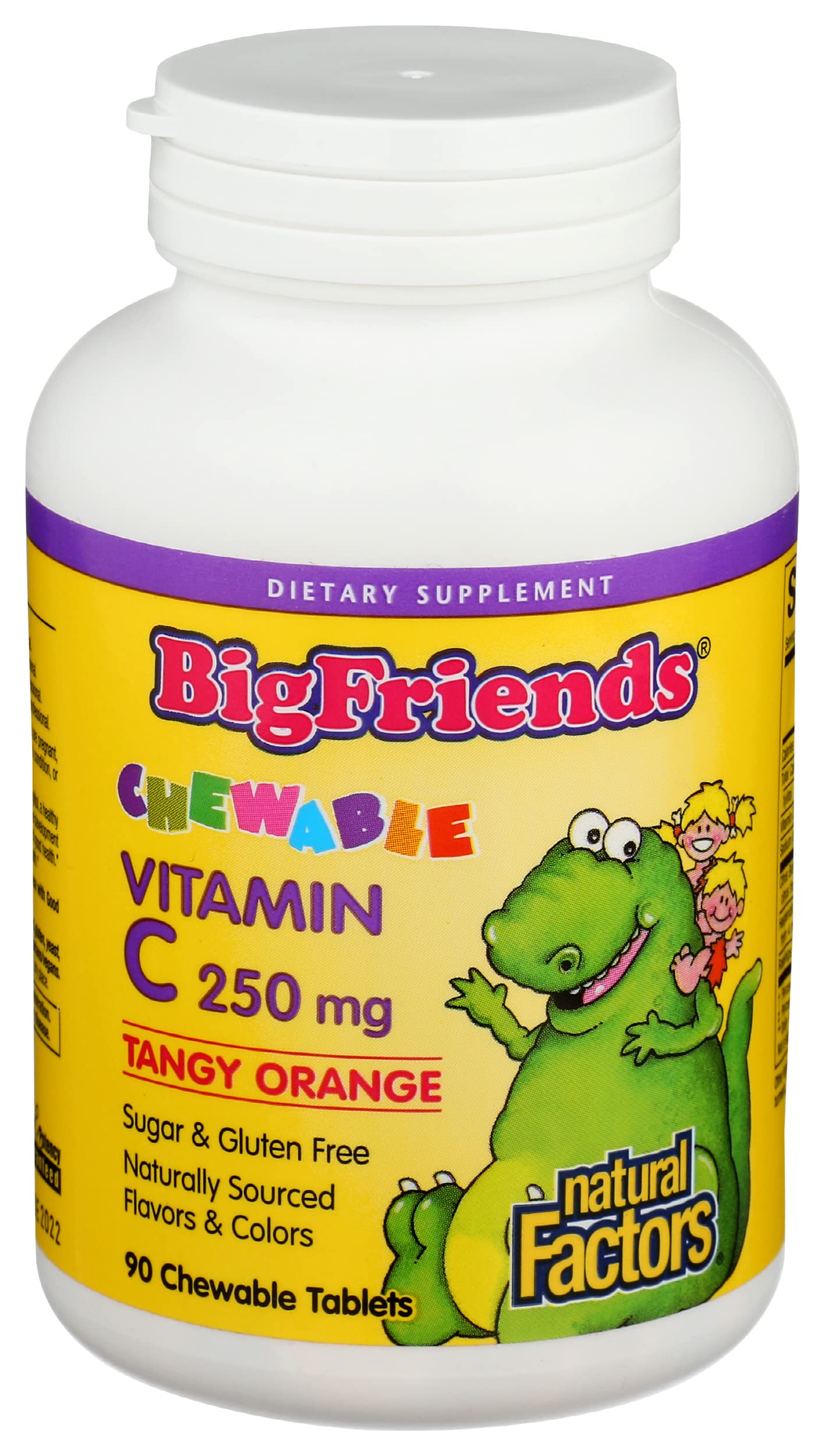 Natural Factors BigFriends Vitamin C 250 mg Tablet, 90 Count