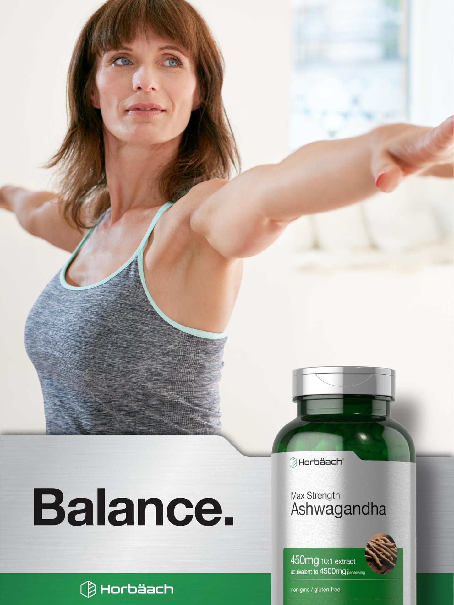 Horbäach Ashwagandha Supplement Capsules, 200 Count