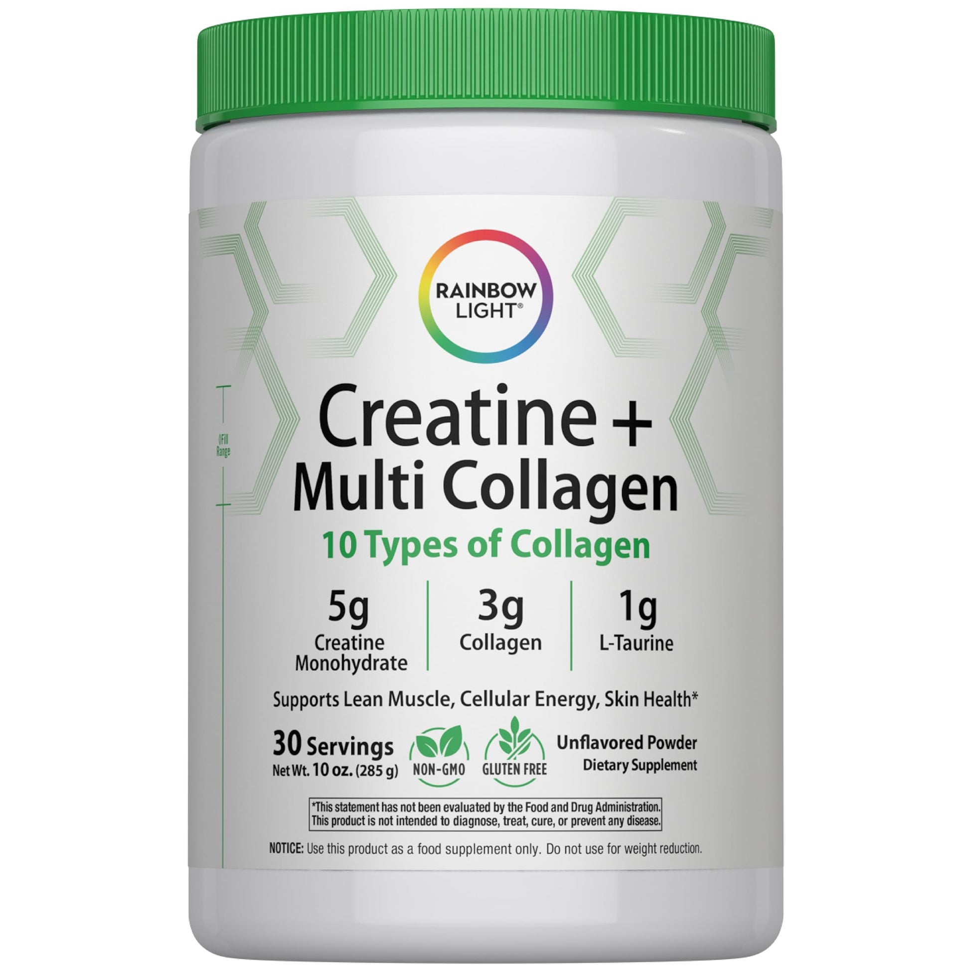 Rainbow Light Creatine + Multi Collagen Powder, Unflavored, 10 Ounce