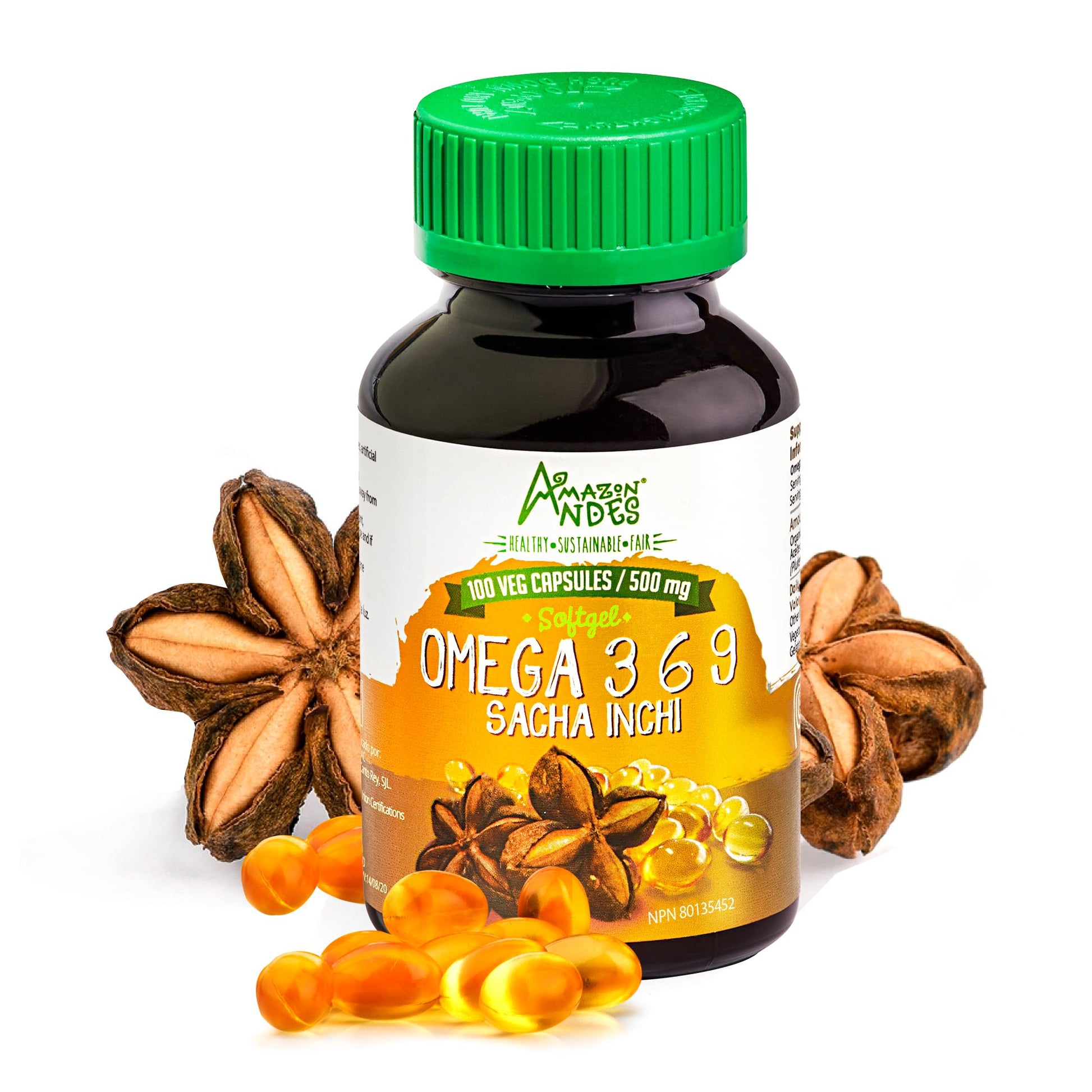 Amazon Andes Sacha Inchi Oil Capsules 100 Softgels