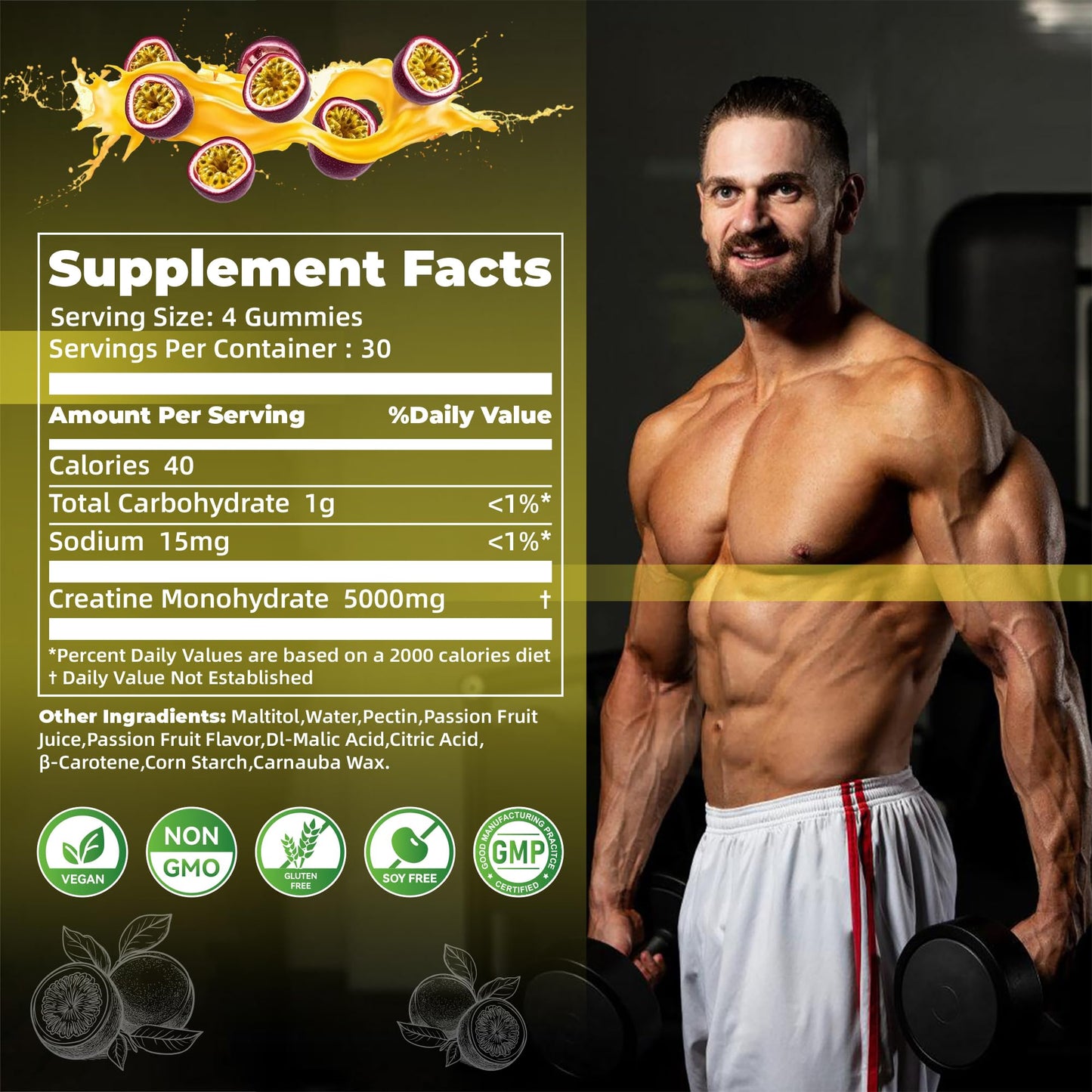 Nutravita NSF Certified Creatine Monohydrate Gummy, 120 Gummies