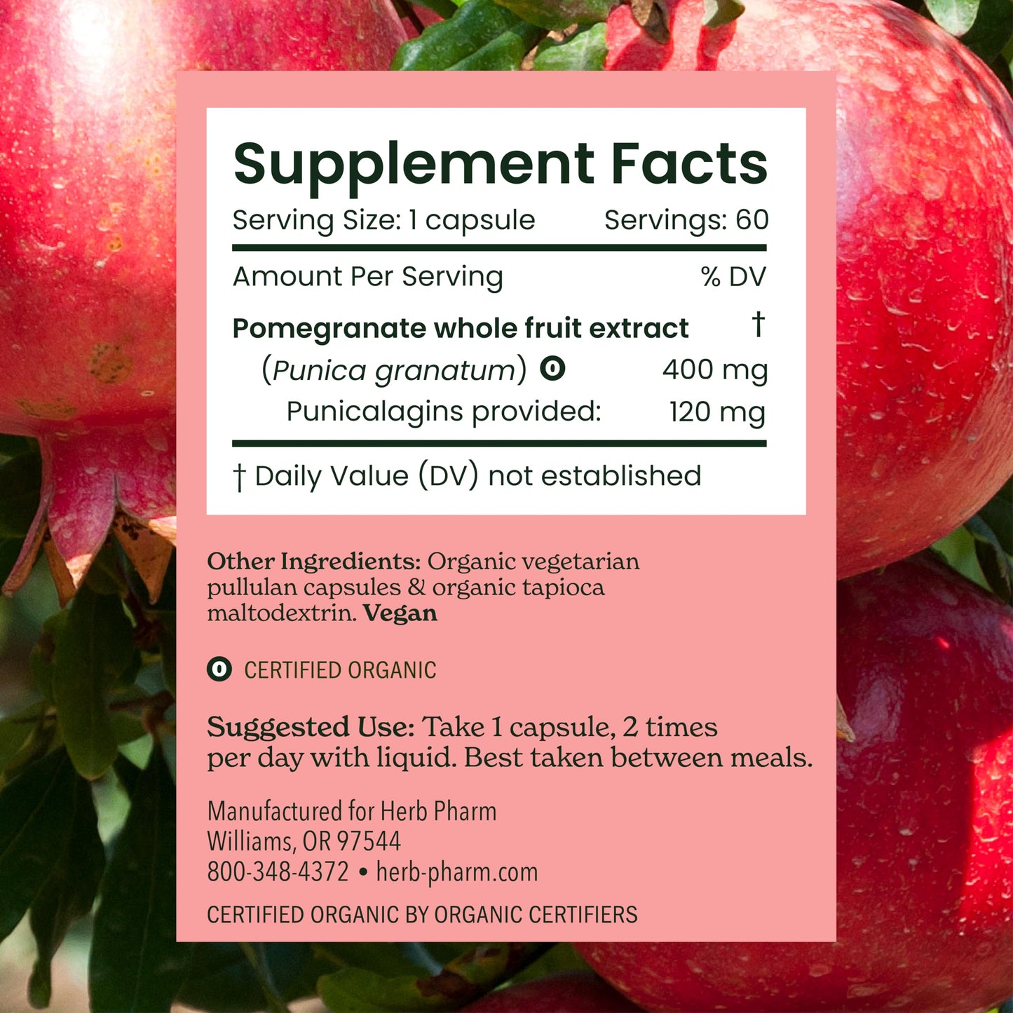 Herb Pharm Pomegranate Capsules 60 Capsules