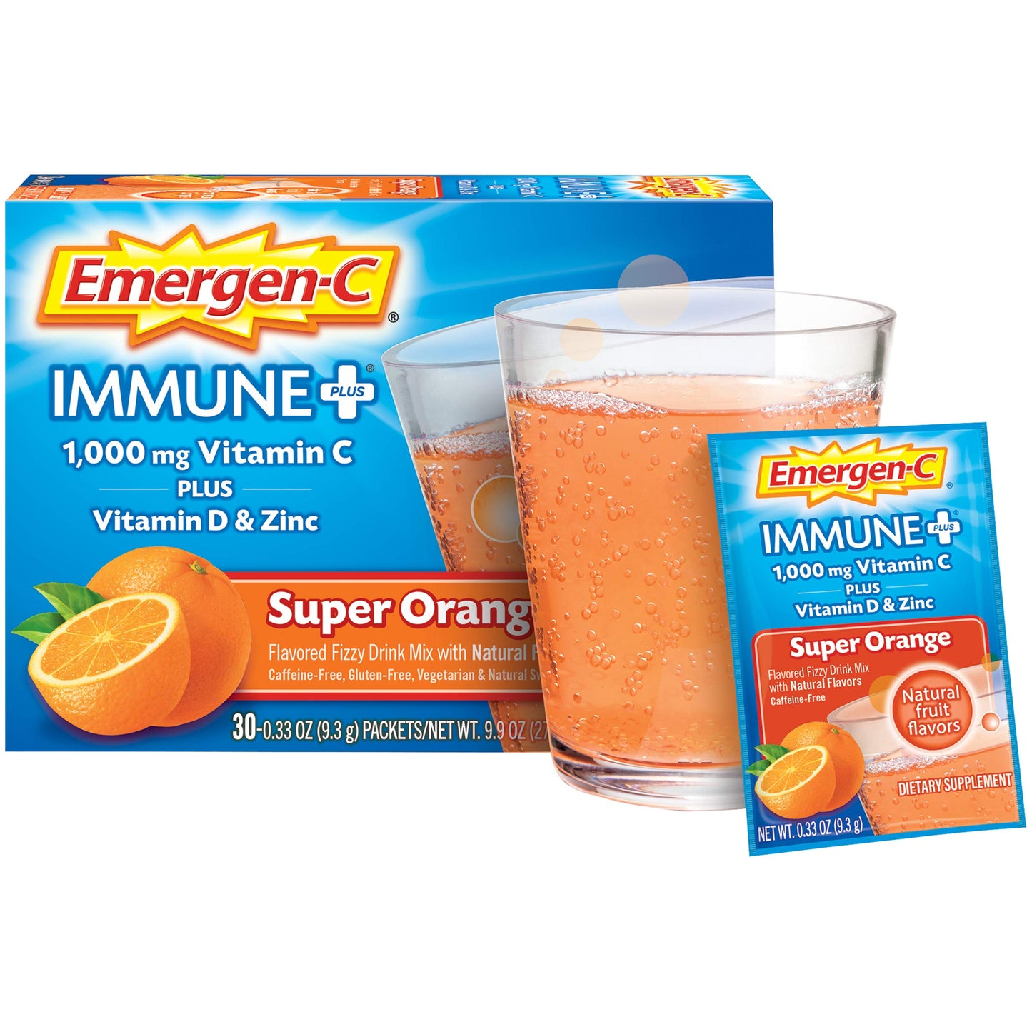 Emergen-C Immune+ 1000mg Vitamin C Powder, 30 Count