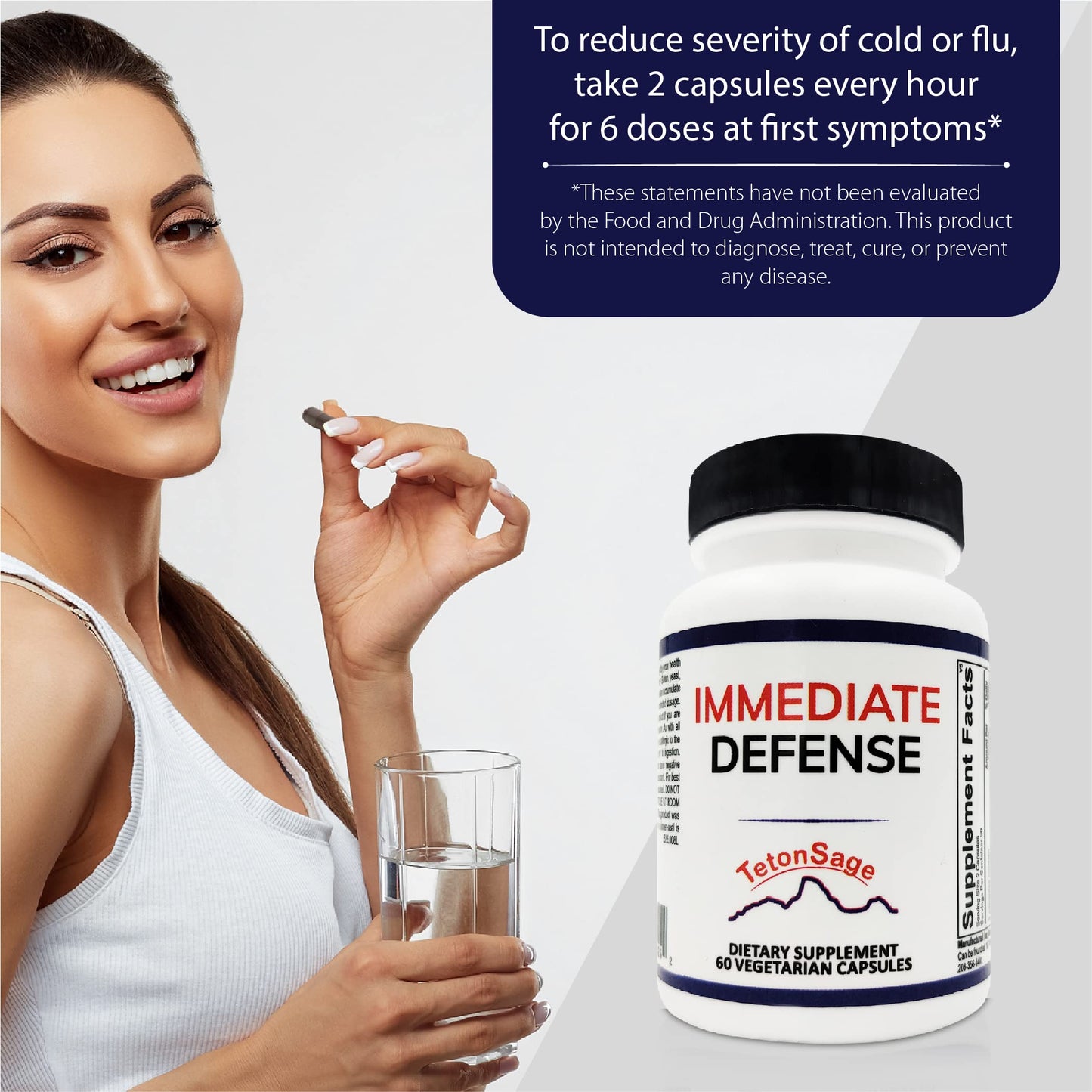 TetonSage Immediate Defense Immune Support 60 Capsules