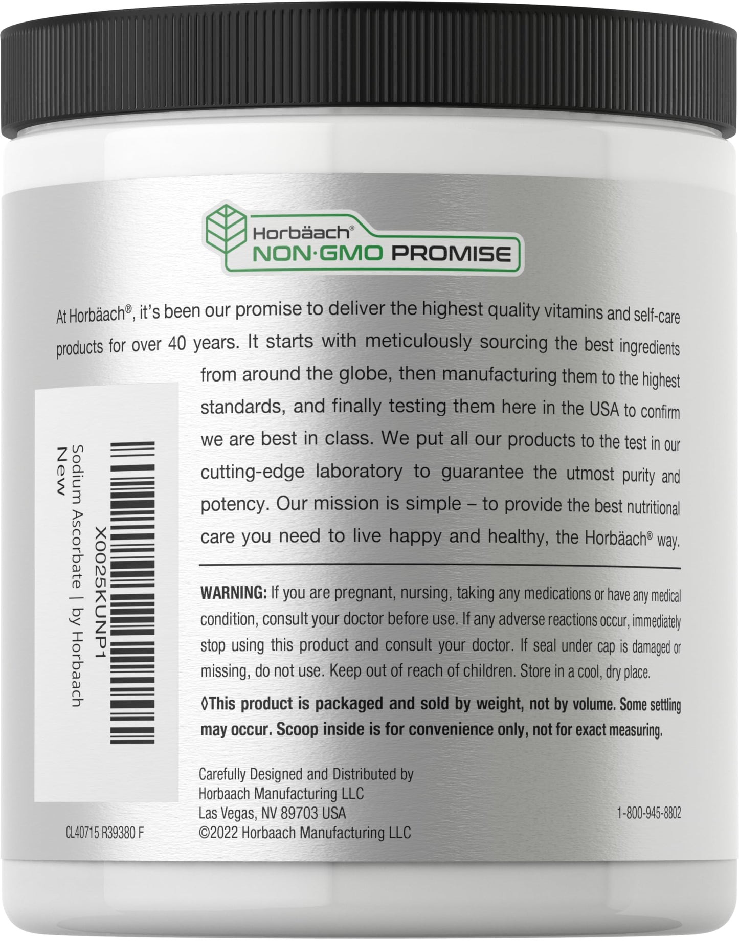 Horbäach Sodium Ascorbate Powder 16 oz