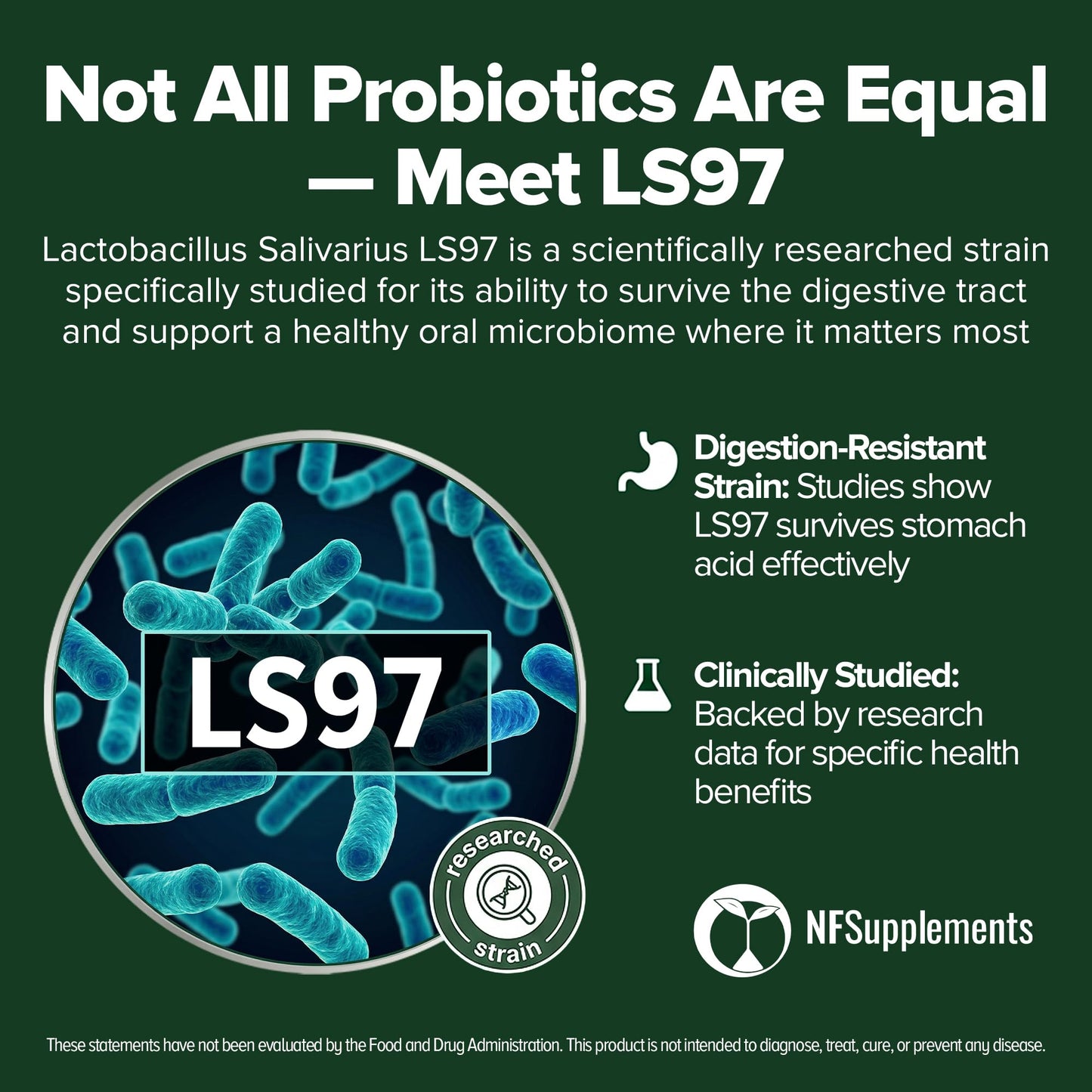 Natural Foundation Supplements Lactobacillus Salivarius Probiotic Tablets 240