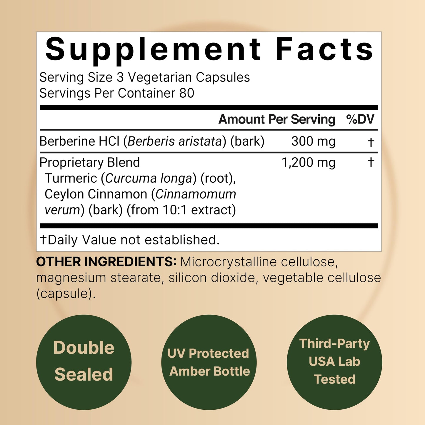 NatureBell Berberine Supplement 1,500mg with Ceylon Cinnamon & Turmeric Root Capsules, 240 Count