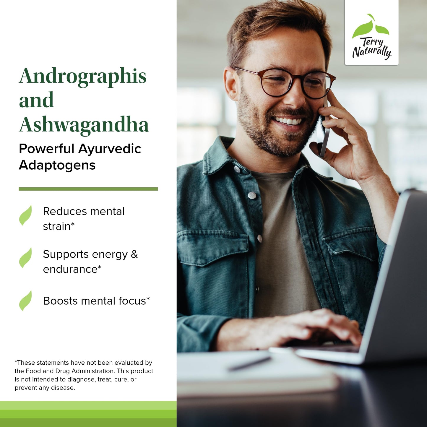 Terry Naturally Andrographis and Ashwagandha Immune System Support Capsule, 60 Count
