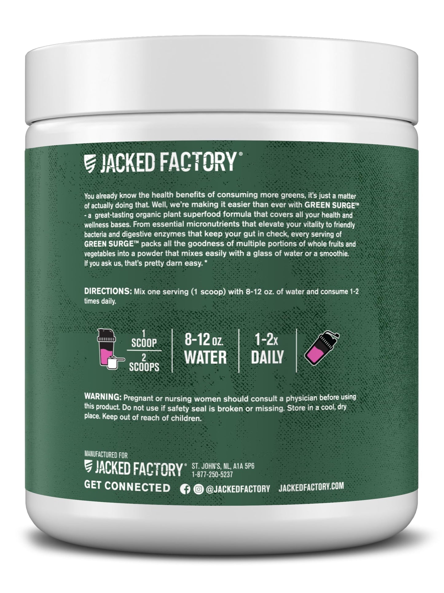 Jacked Factory Green Surge Green Superfood Powder - Mixed Berry 6.35