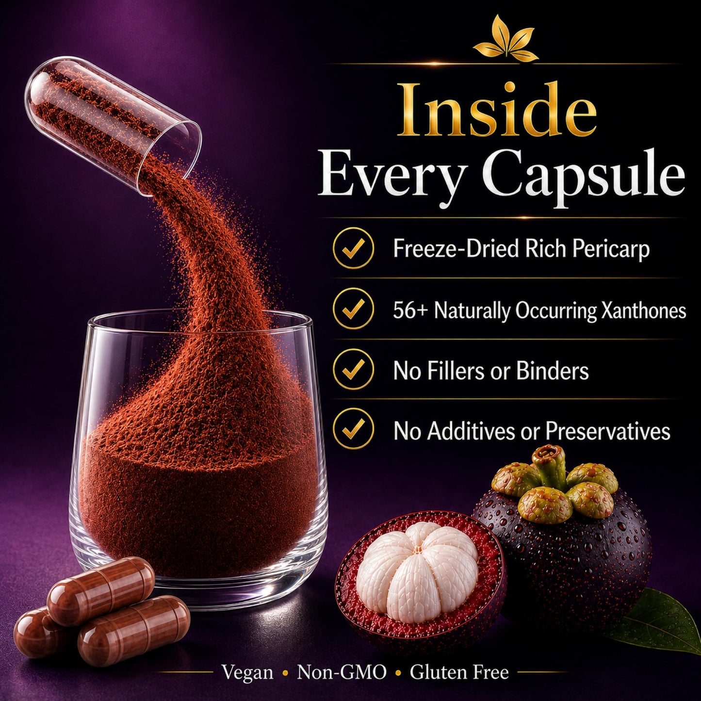 Natural Home Cures Mangosteen Supplement Capsules, 480 Capsules