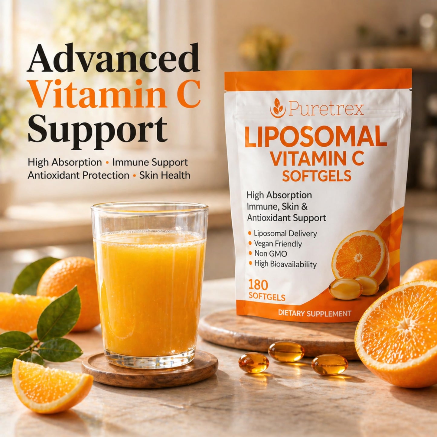 PURETREX Liposomal Vitamin C 1000mg Softgel, 1 Softgel
