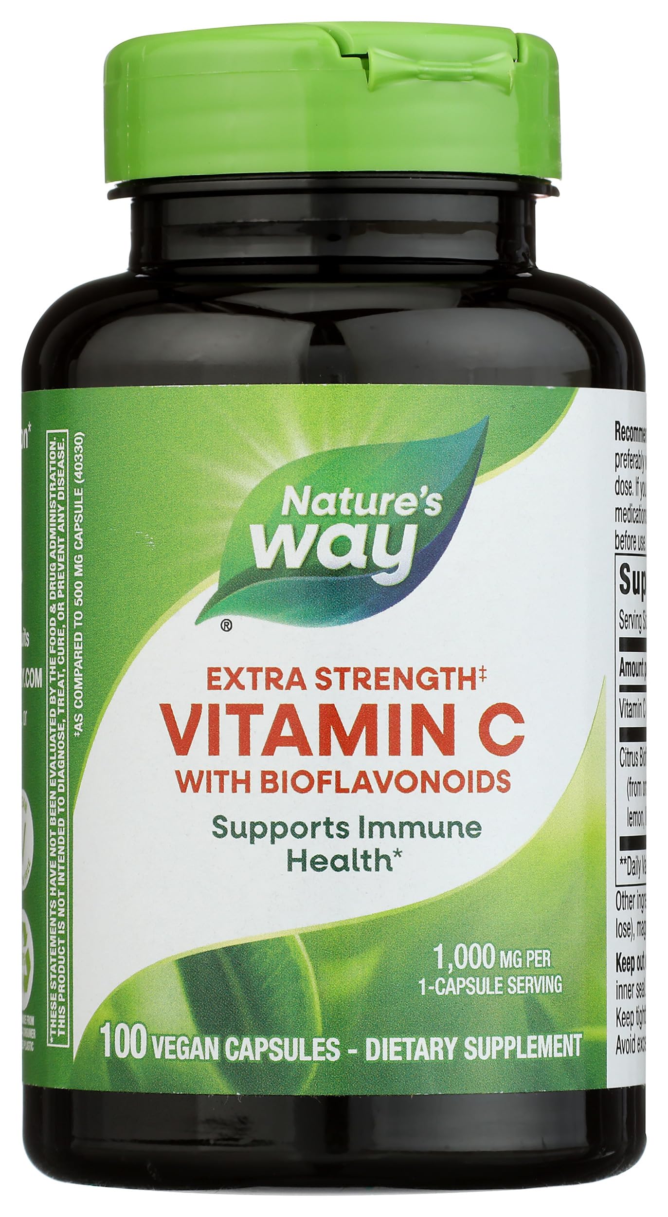 Nature's Way Extra Strength Vitamin C with Bioflavonoids, 100 Vegan Capsules