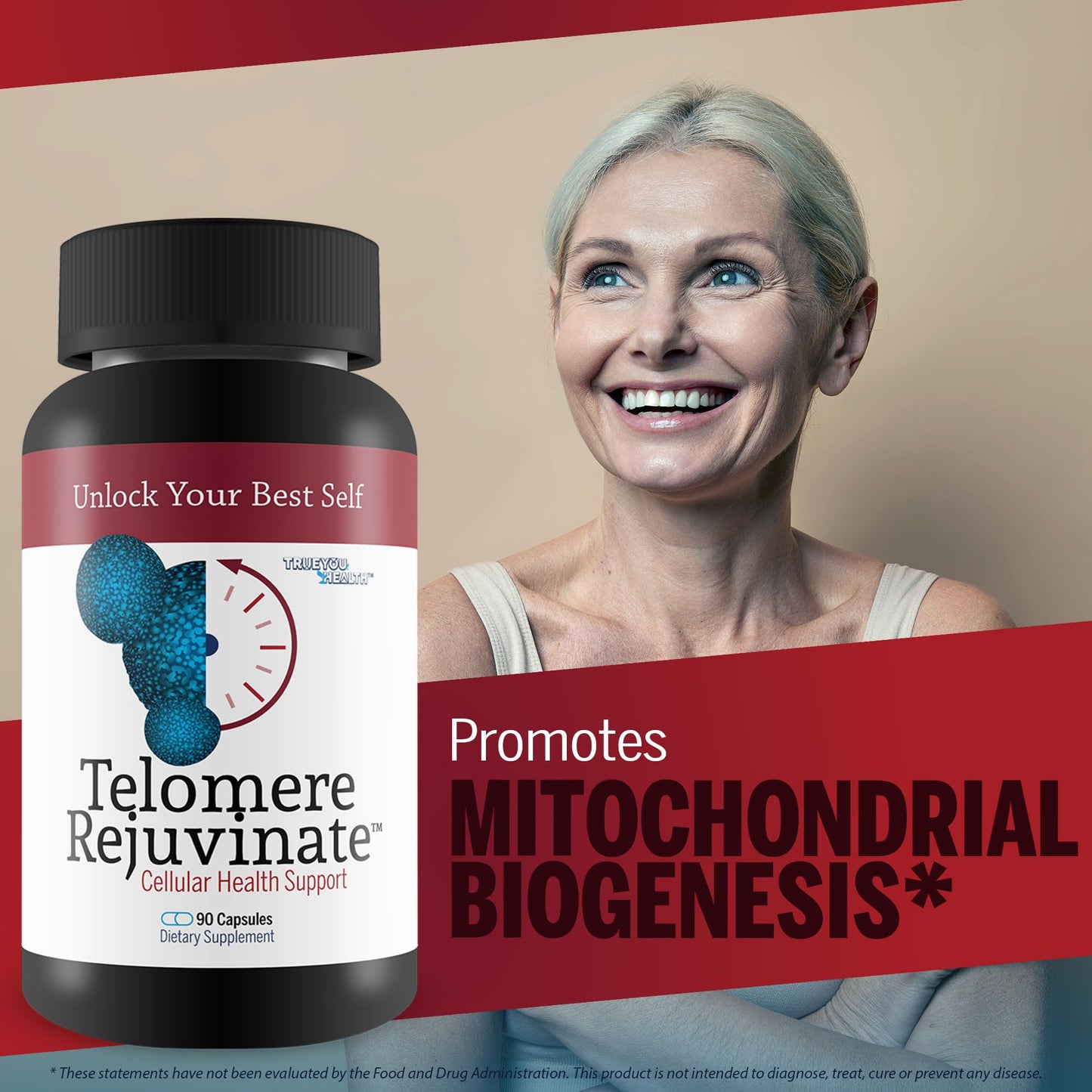 True You Health Telomere Rejuvinate Capsules 90 Count