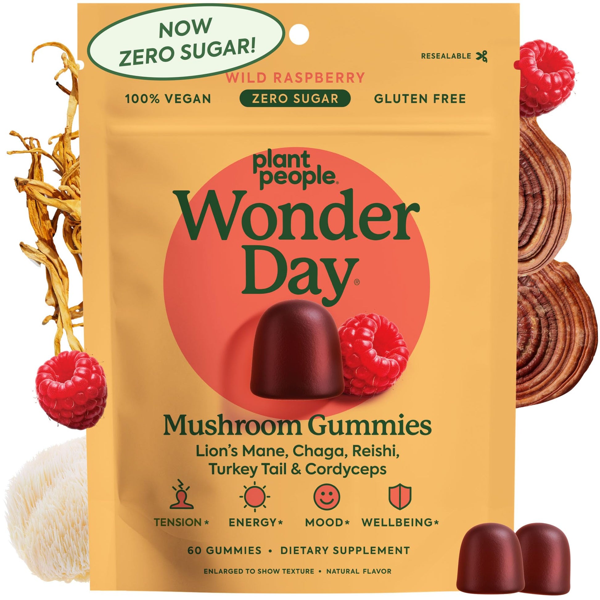 Plant People WonderDay Mushroom Gummies, 60 Count