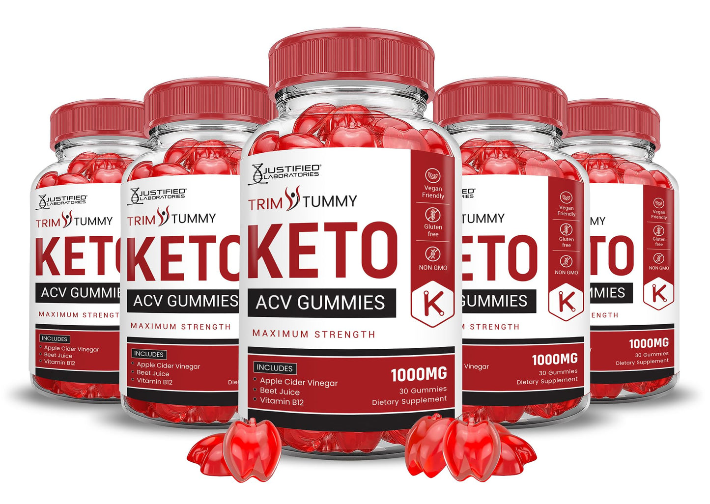 Justified Laboratories Trim Tummy Keto ACV - Advanced Formula 1000mg, 300 Gummies