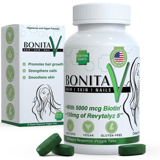 Essential Source Biotin 5000 mcg - Hair Skin Nails Vitamins for Women & Men - 30 Tablets
