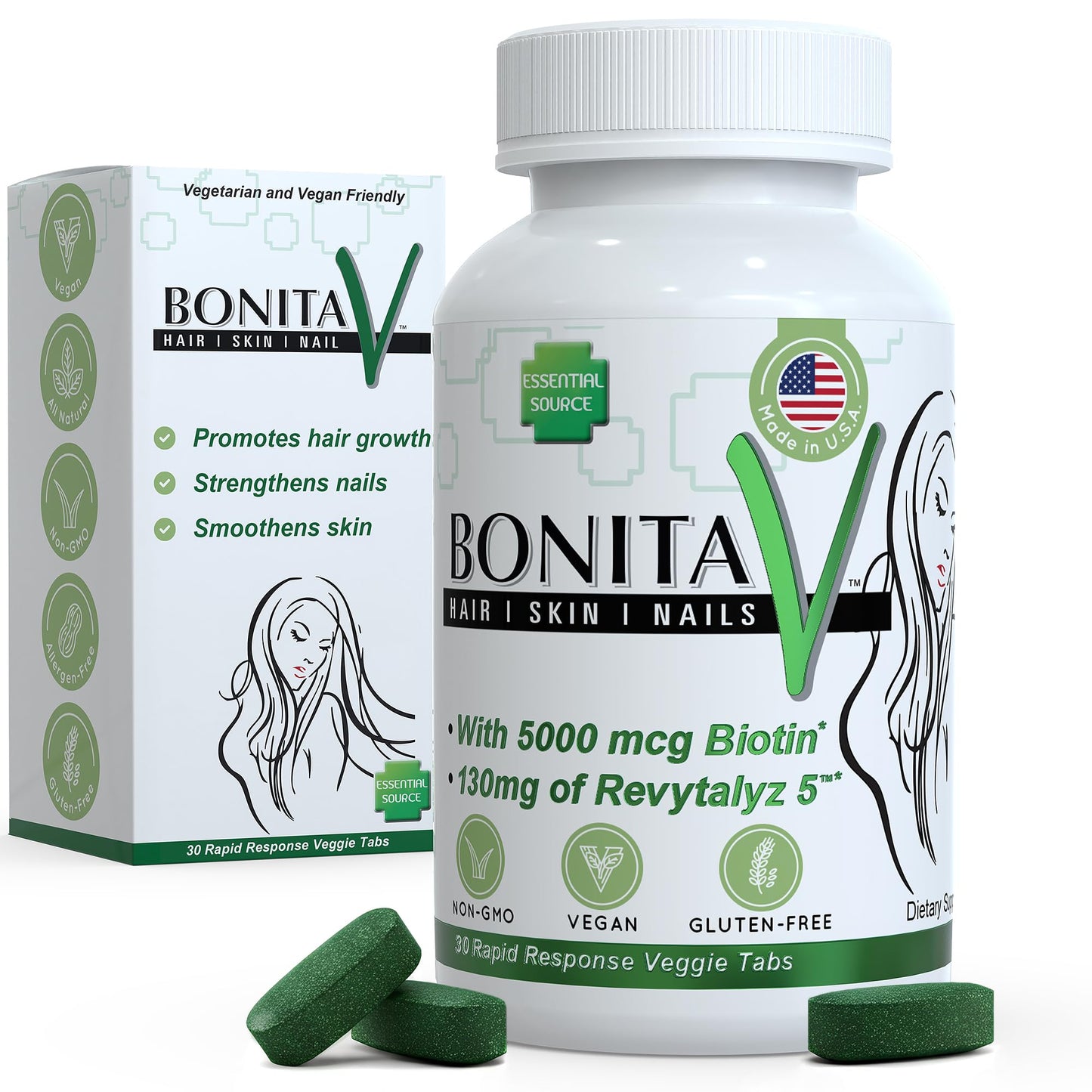 Essential Source Biotin 5000 mcg Hair, Skin & Nails Vitamins - Tablets - 30 Count