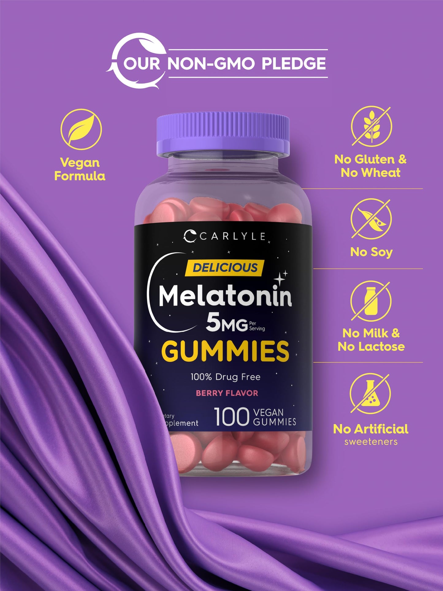 Carlyle Melatonin 5mg Gummies, 100 Count