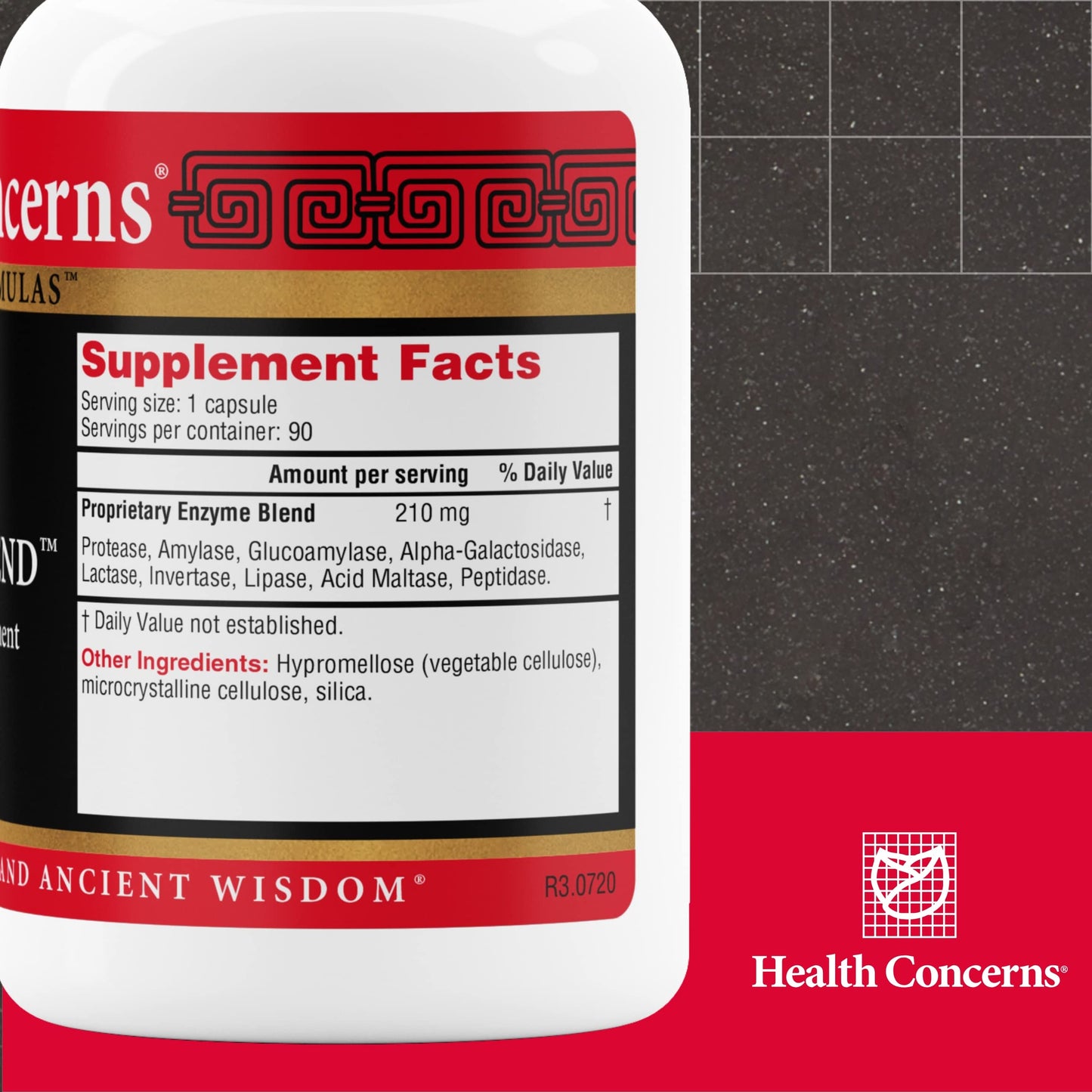 Health Concerns Enteromend Digestive Enzyme Supplement Capsule 90 Count