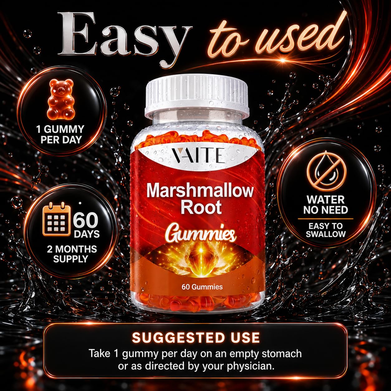 VAITE Marshmallow Root Gummies 60 Count
