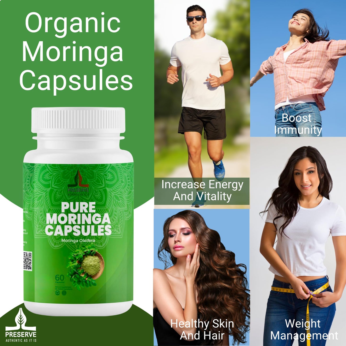 PRESERVE Moringa Oleifera Leaf Powder 1 Pack