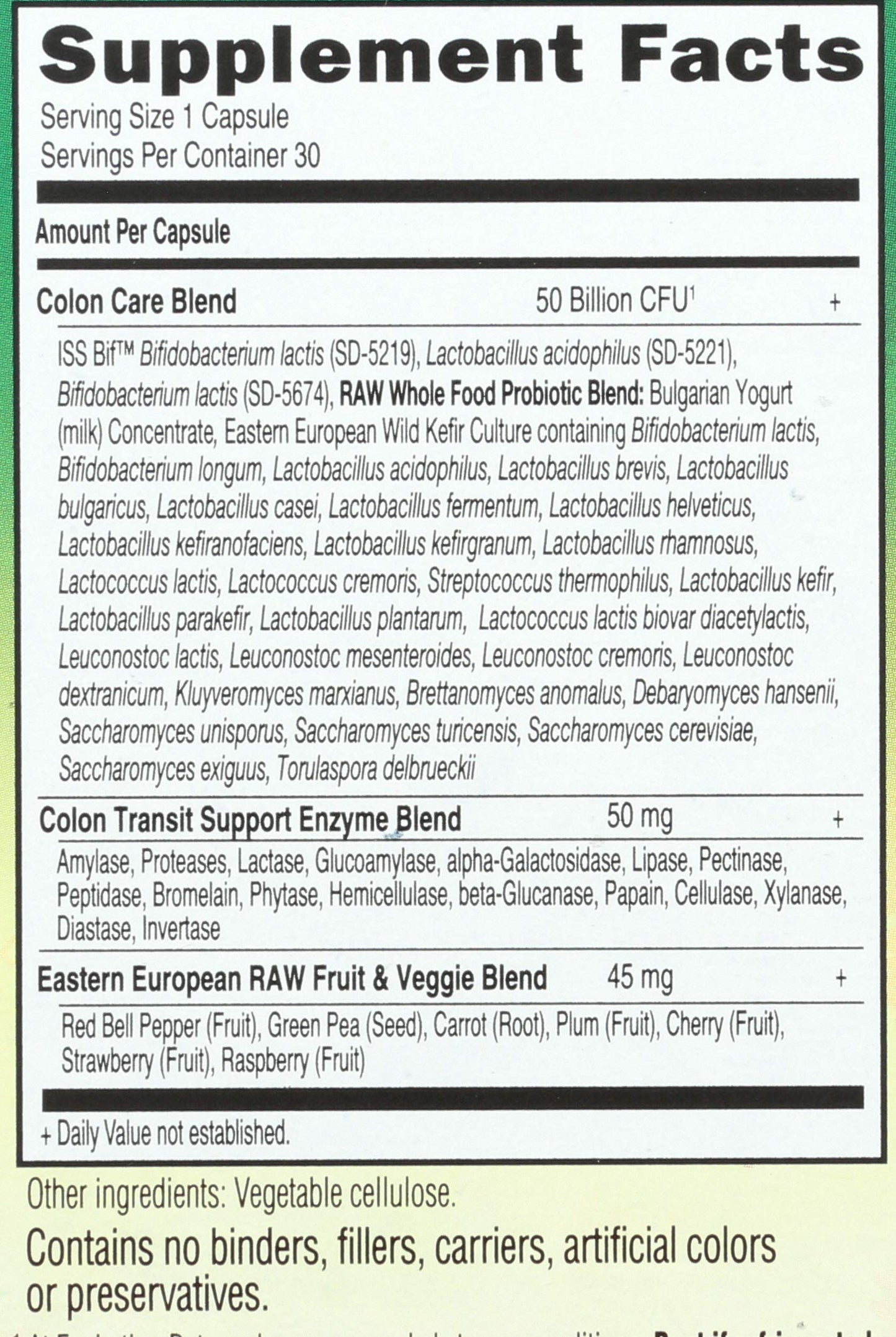 Garden of Life Raw Colon Care Probiotics Capsules 30 Count