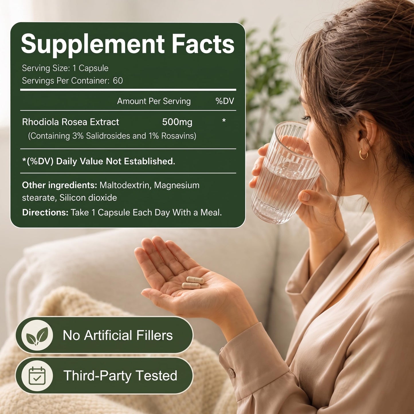 Shileoo Rhodiola Rosea 60 Capsules