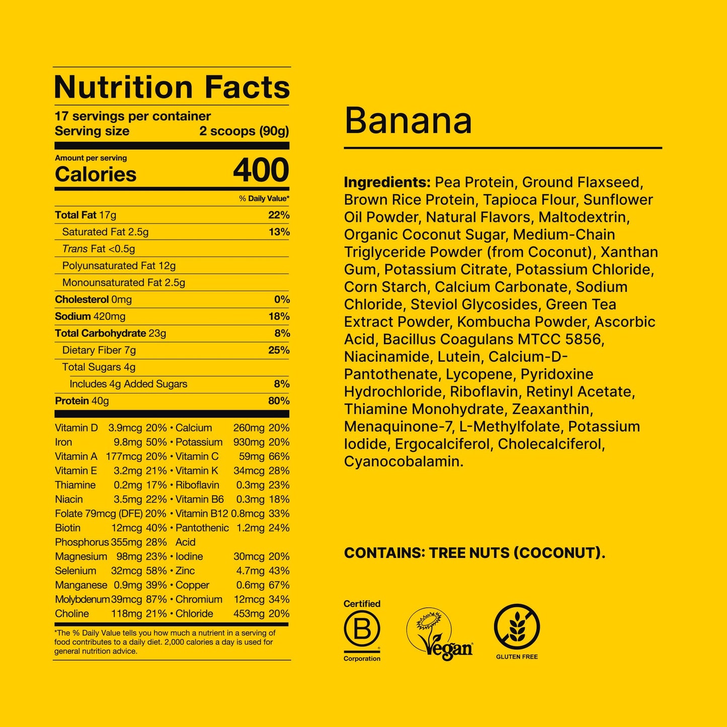 Huel Black Edition Banana 40g Vegan Protein Powder, 53.92 oz
