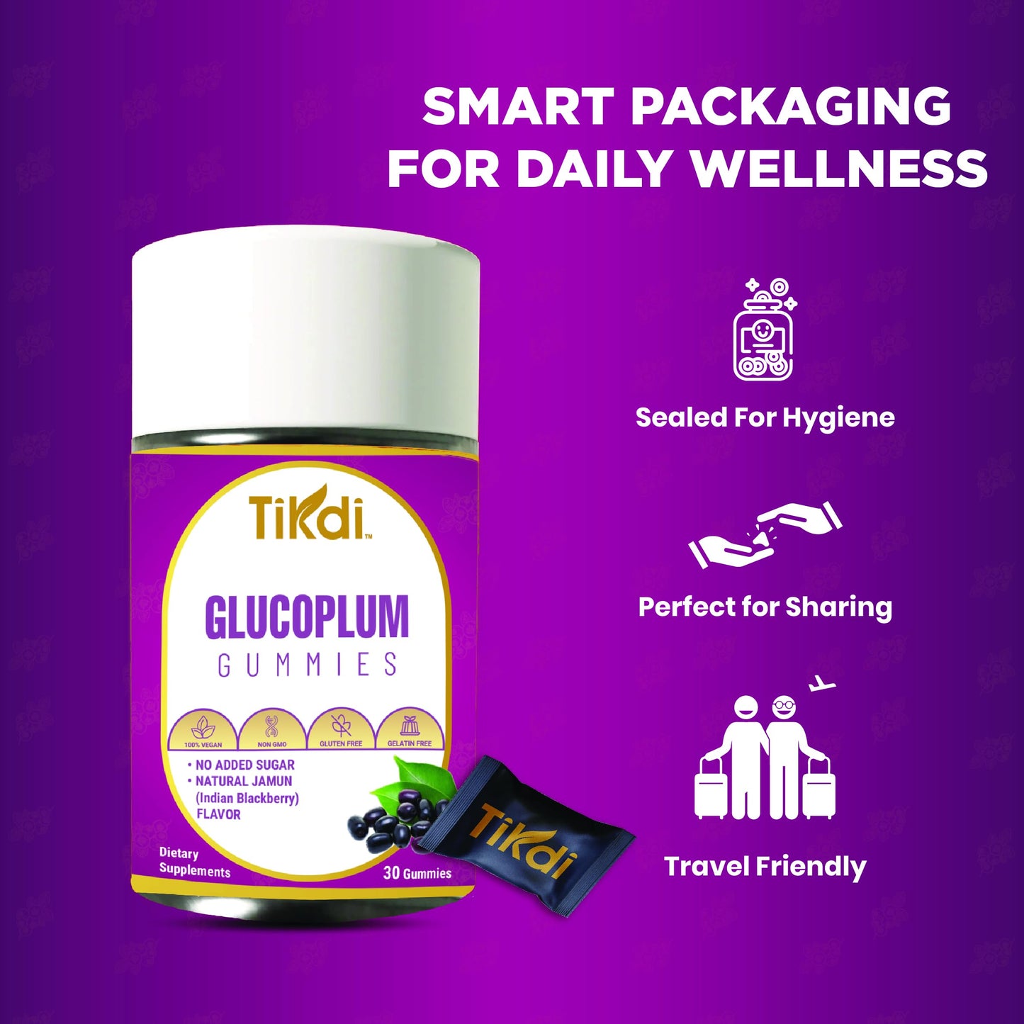 TIKDI GlucoPlum Gummy 30 Count