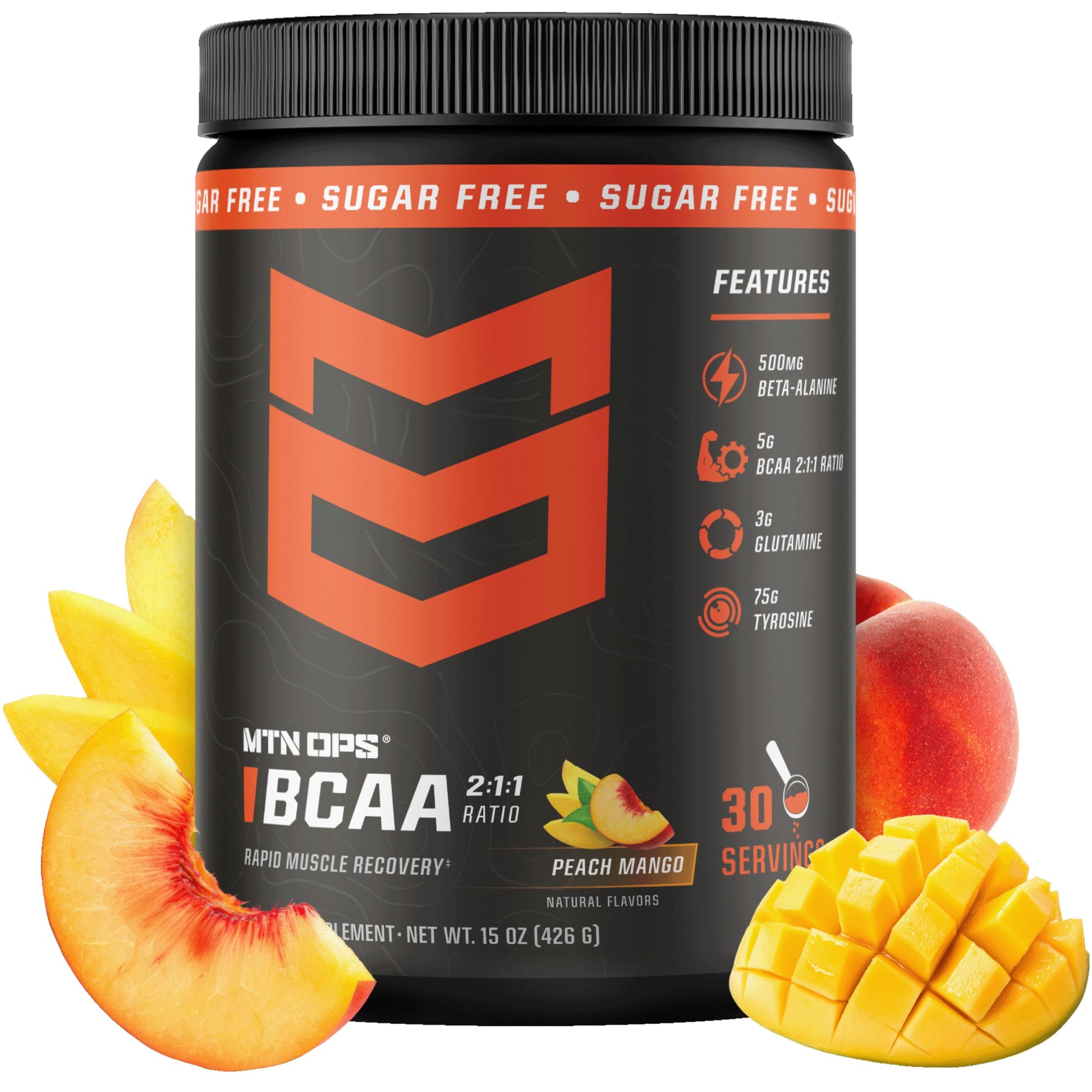 MTN OPS BCAA Powder 2:1:1 Amino Acids Supplement, 13.7 oz
