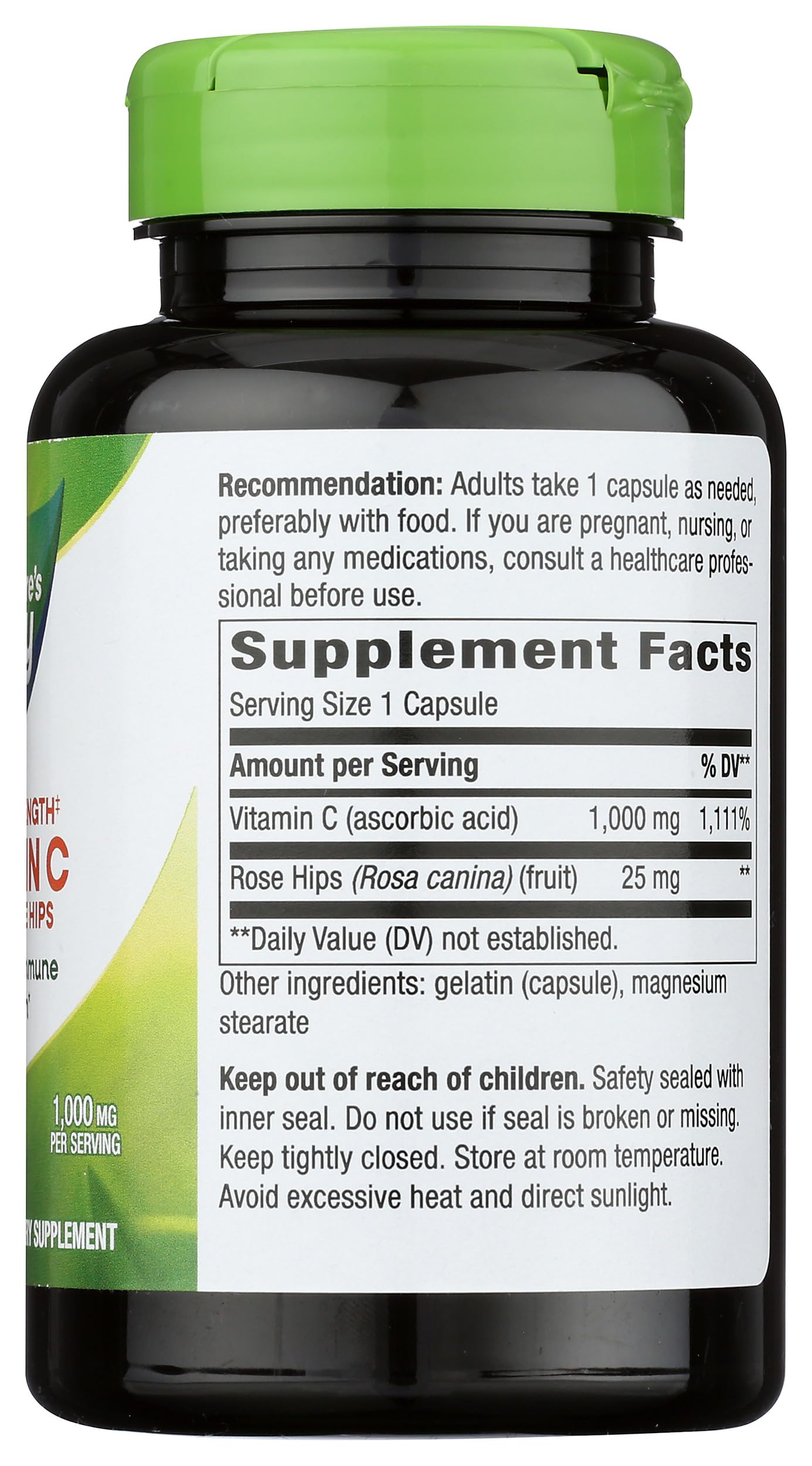 Nature's Way Vitamin C 1000mg with Rose Hips Capsule, 100 Count