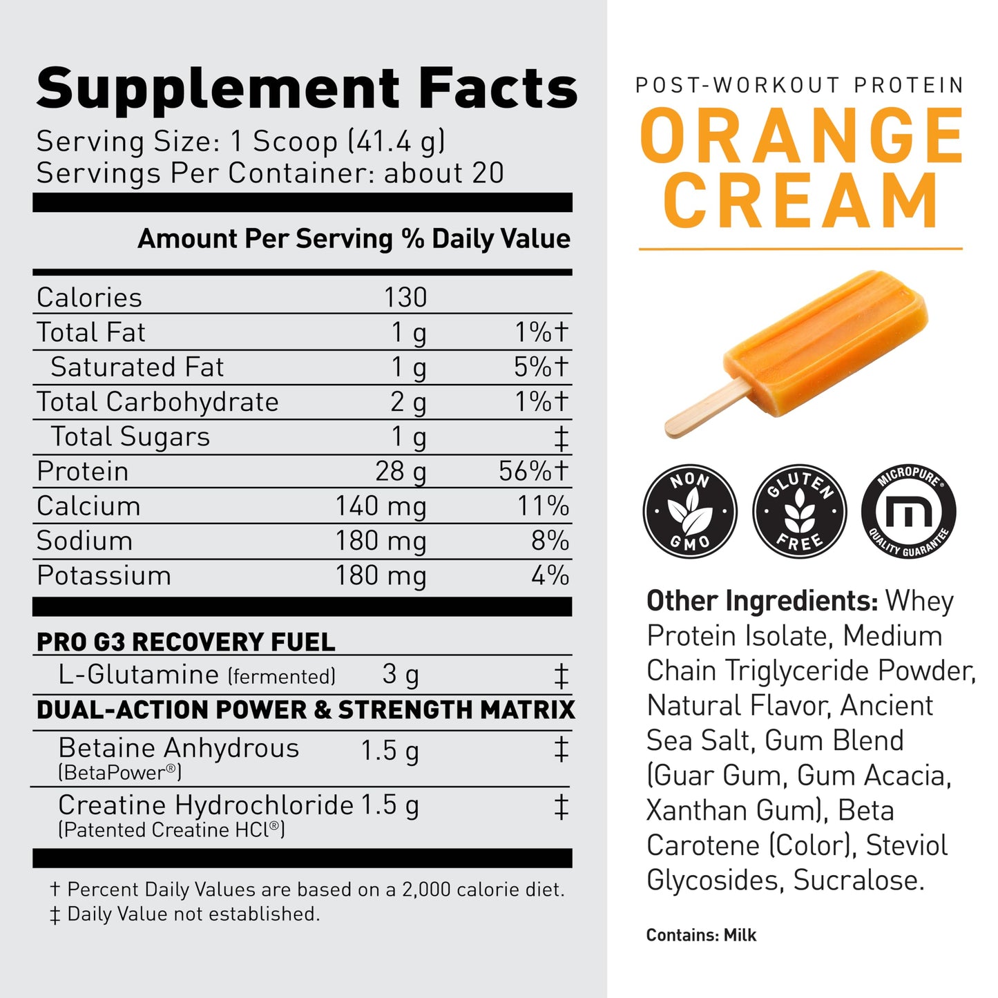 Kaged Re-Kaged Post Workout Protein Powder - 20 Servings - Orange Cream