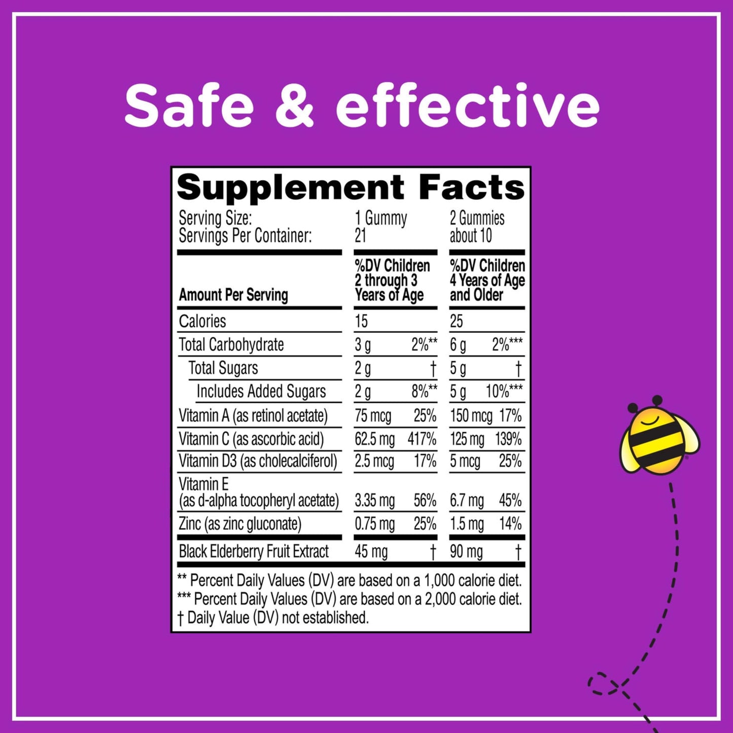 Zarbee's Kids Elderberry Immune Support Gummies, 21 Count