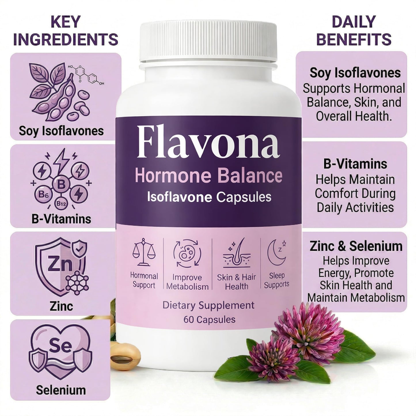 Kunnozz Flavona Hormone Balance for Women Capsules 60 Count