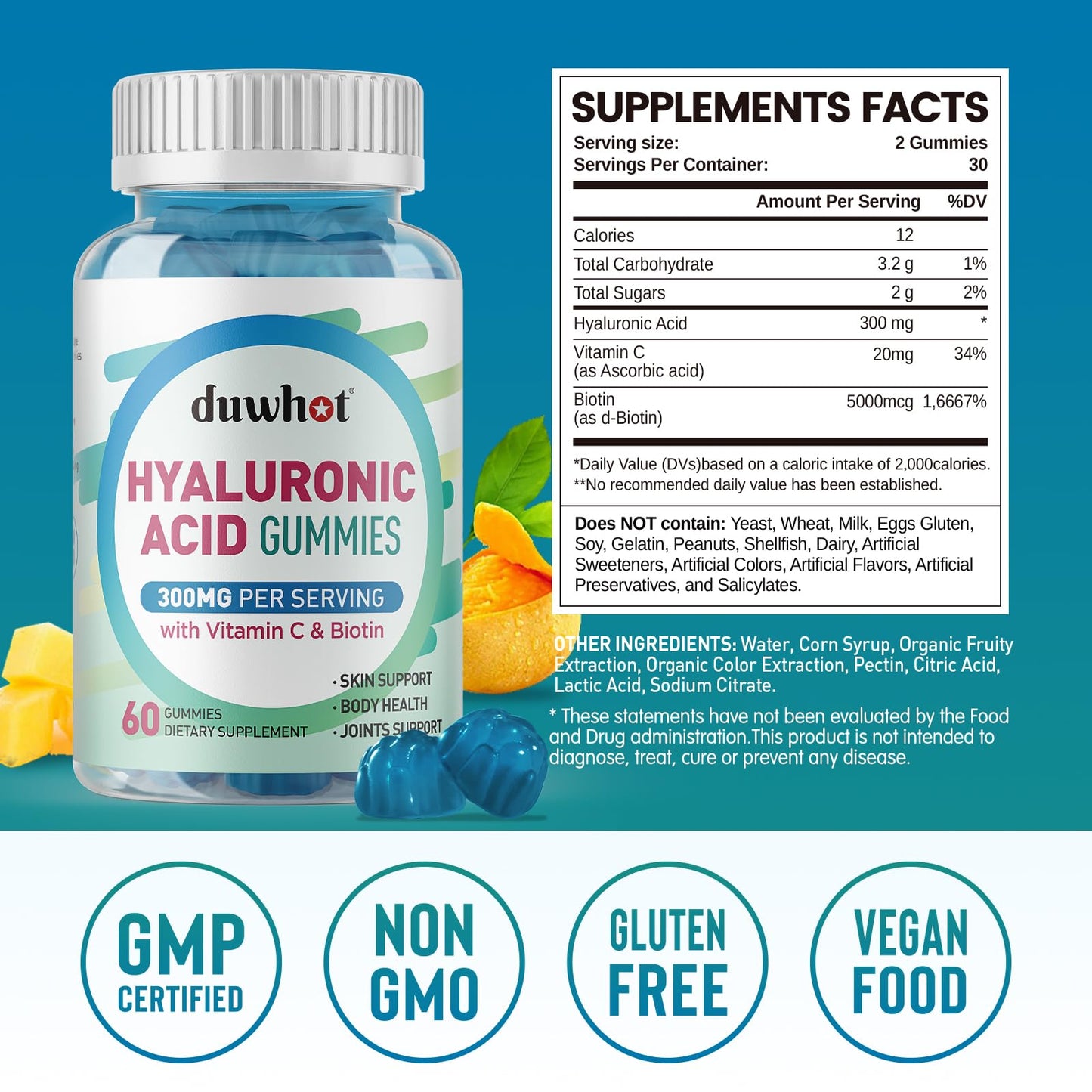 duwhot Hyaluronic Acid Gummies 120